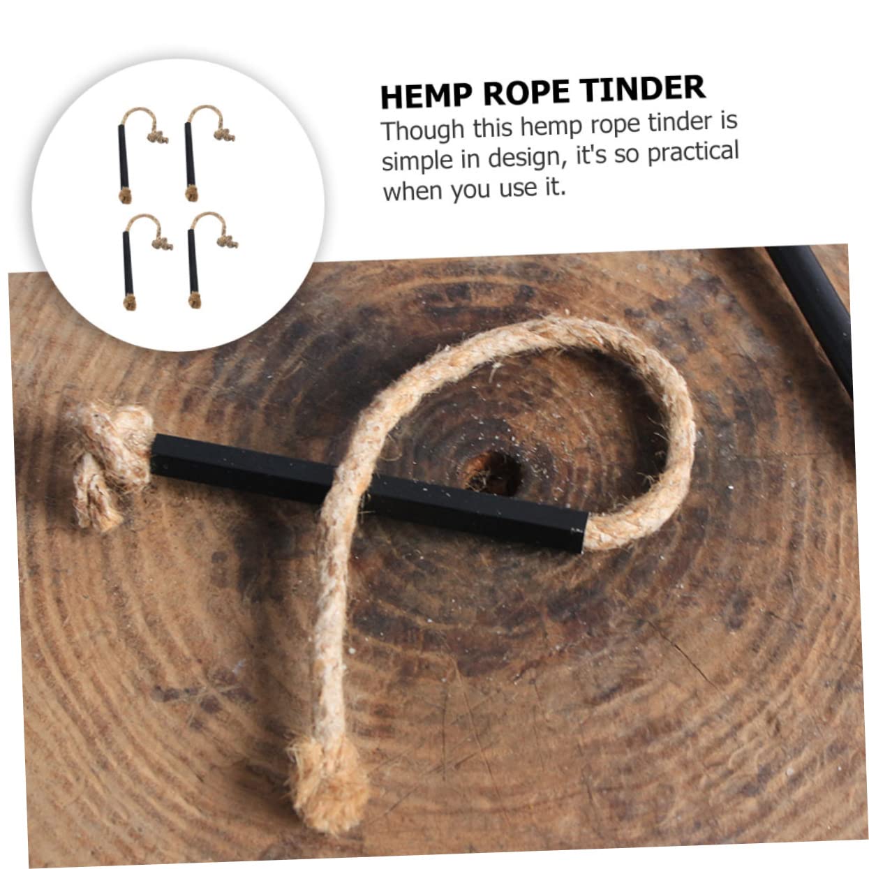 TOYANDONA 3 Sätze Anzündholz Wasserdichter Feuerstarter Wachs Docht Feuerstarter Outdoor-dochtseil Im Freien Beginnend Outdoor-campingseile Kabel Hanfseil Black 6 Stück * 3