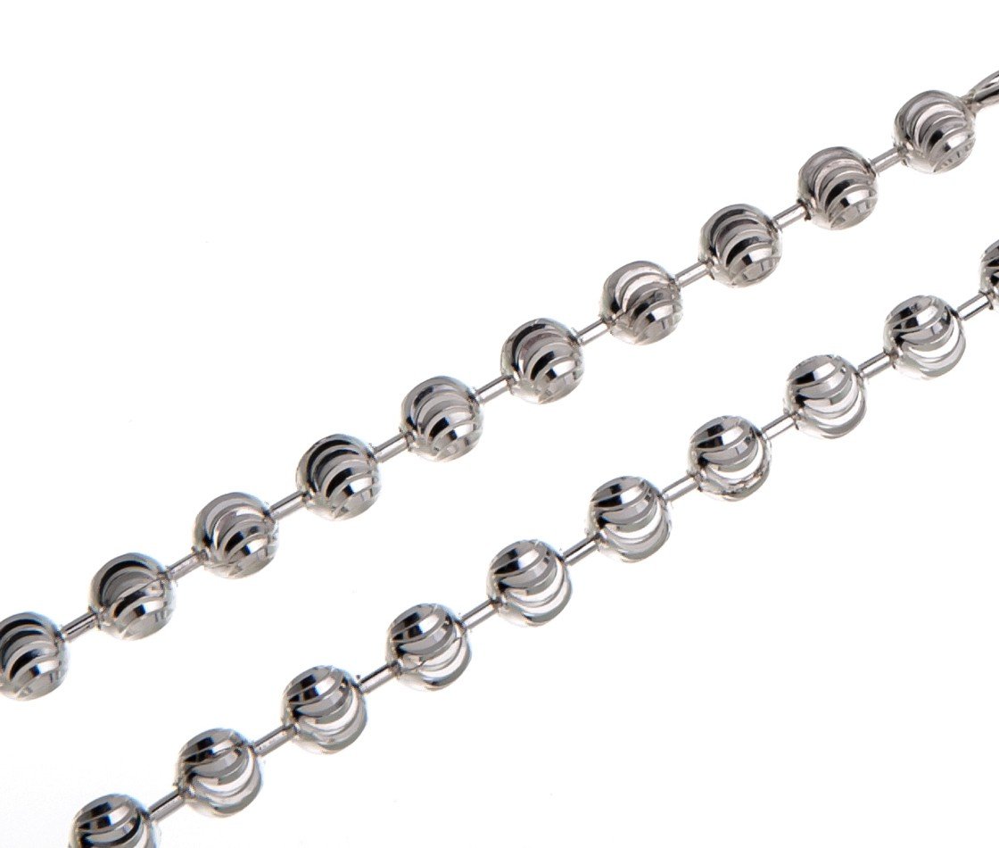 3mm Kugelkette, geschliffen- echt 925 Silber, Länge 38-120cm…