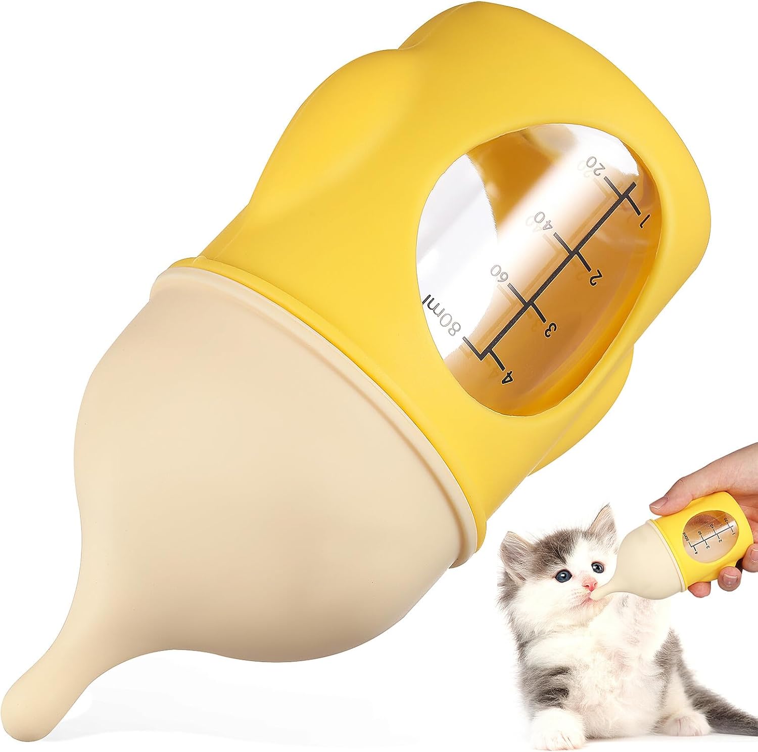Ergonomic Pet Nursing Bottle for Newborn Puppies Kittens with Clear Measurement Scale Reusable Small Feeding Milk Bottle Easy to Clean Detachable Design - Image 1 of 9