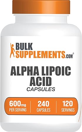BulkSupplements.com Alpha Lipoic Acid Capsules - ALA Supplement, Alpha Lipoic Acid 600mg - Gluten Free - 240 Capsules (Pack of 1)