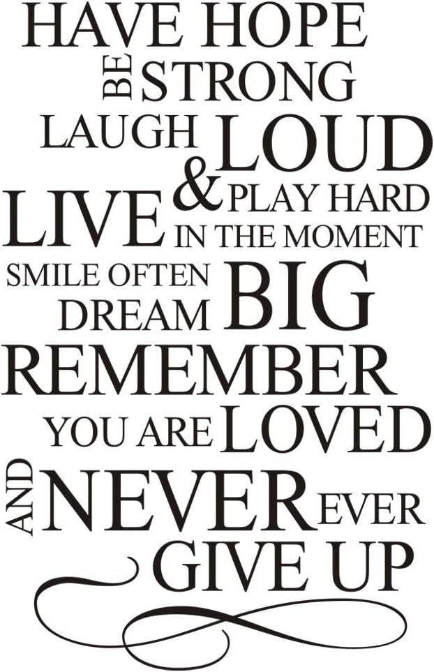 Have Hope Be Strong Laugh Loud Quote Wall Decals Vinyl Wall Sticker Home Decor
