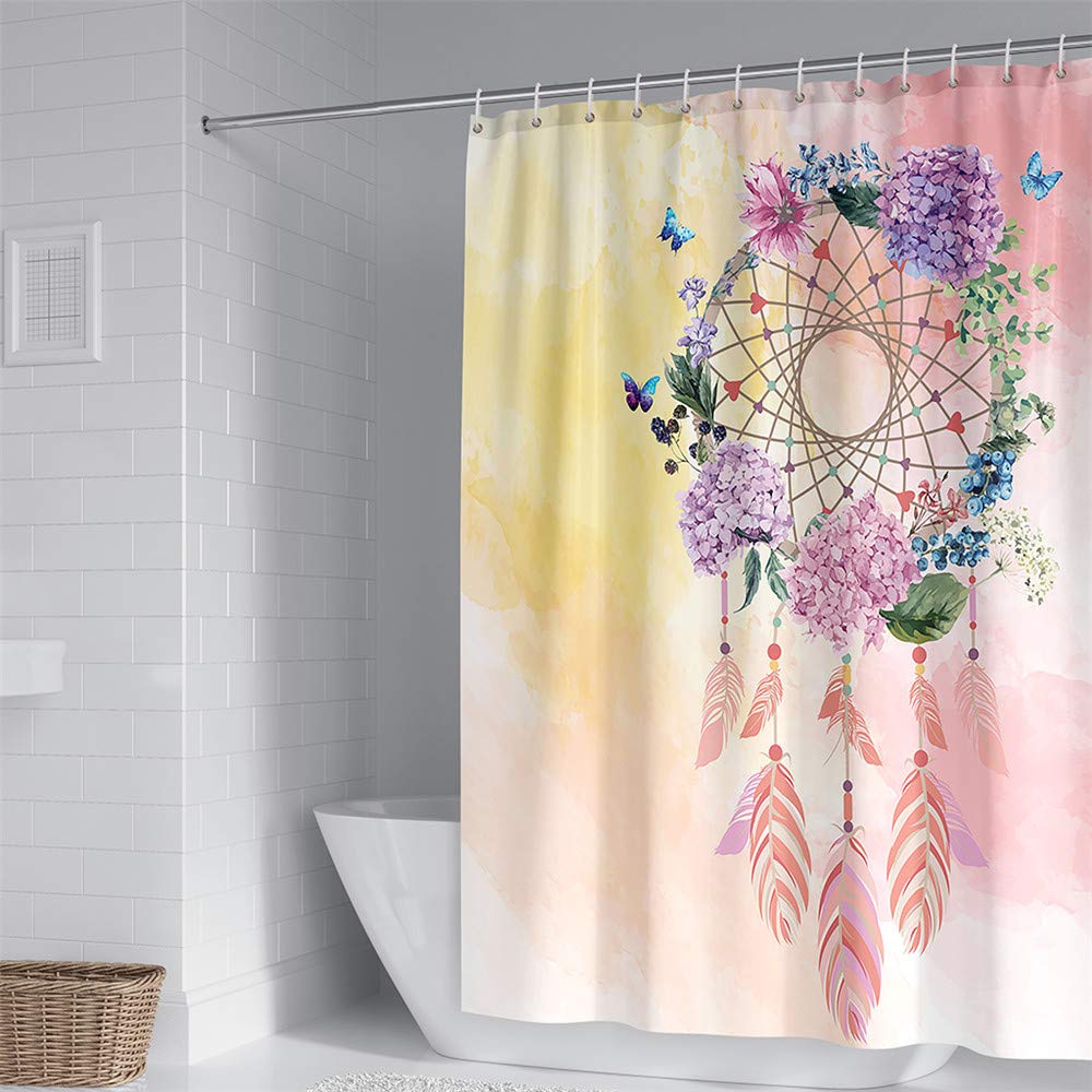 Tenda Doccia 3D Acchiappasogni Chickw11 90x180cm Con 12 Ganci - Impermeabile E Antimuffa