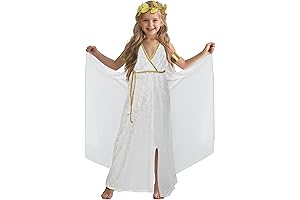 HOMELEX Greek Toga Costume for Kids Roman Crown Leaf Wreath Halloween Nobility Goddess Cosplay