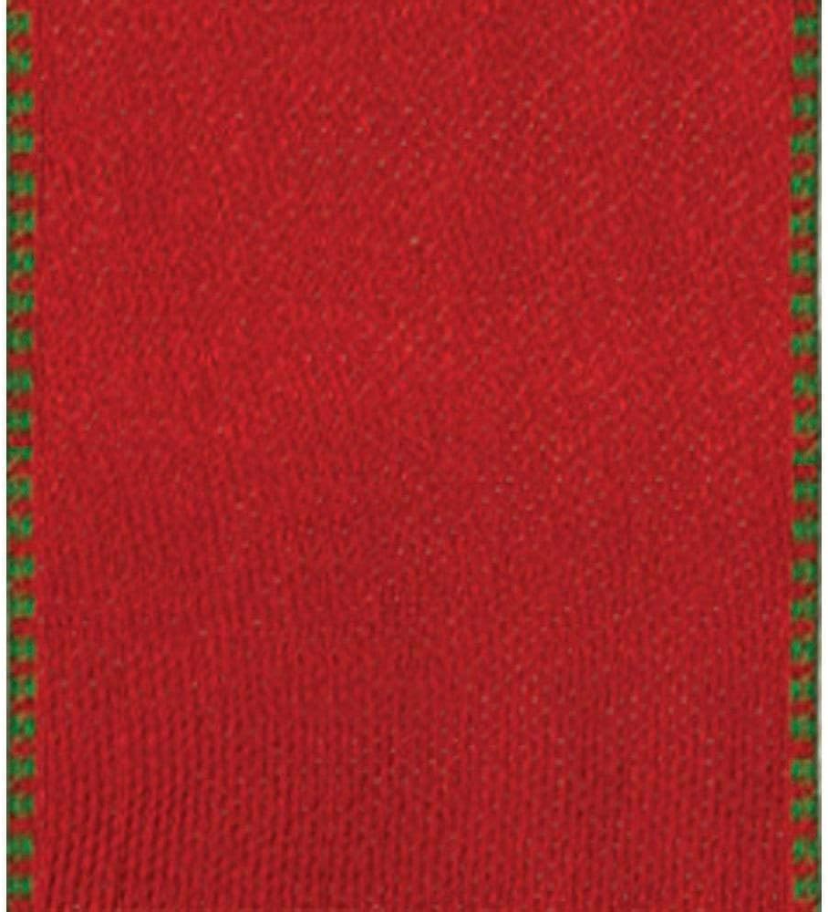 Caspari Red & Green Reversible Wired Ribbon - Three 24 Ft. Spools