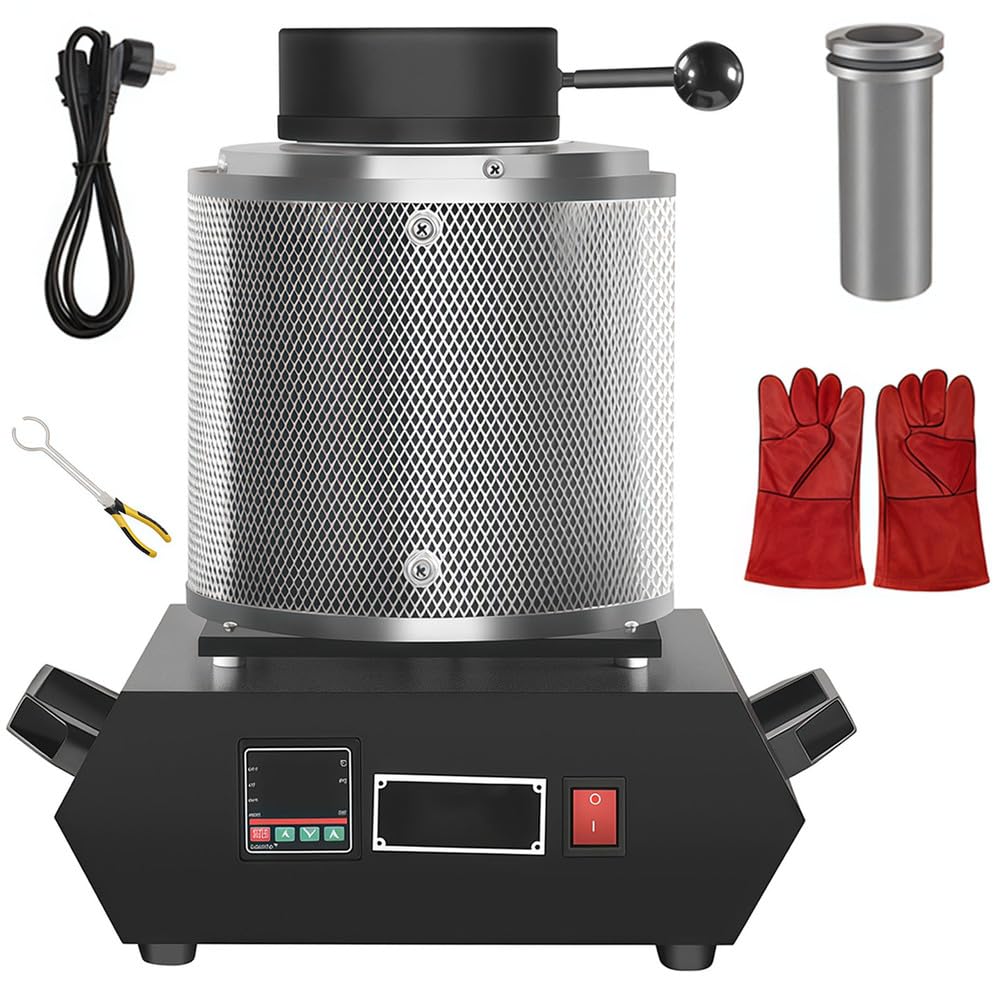 Kit de horno de fusión eléctrico de 1500W para metales y joyería con pantalla