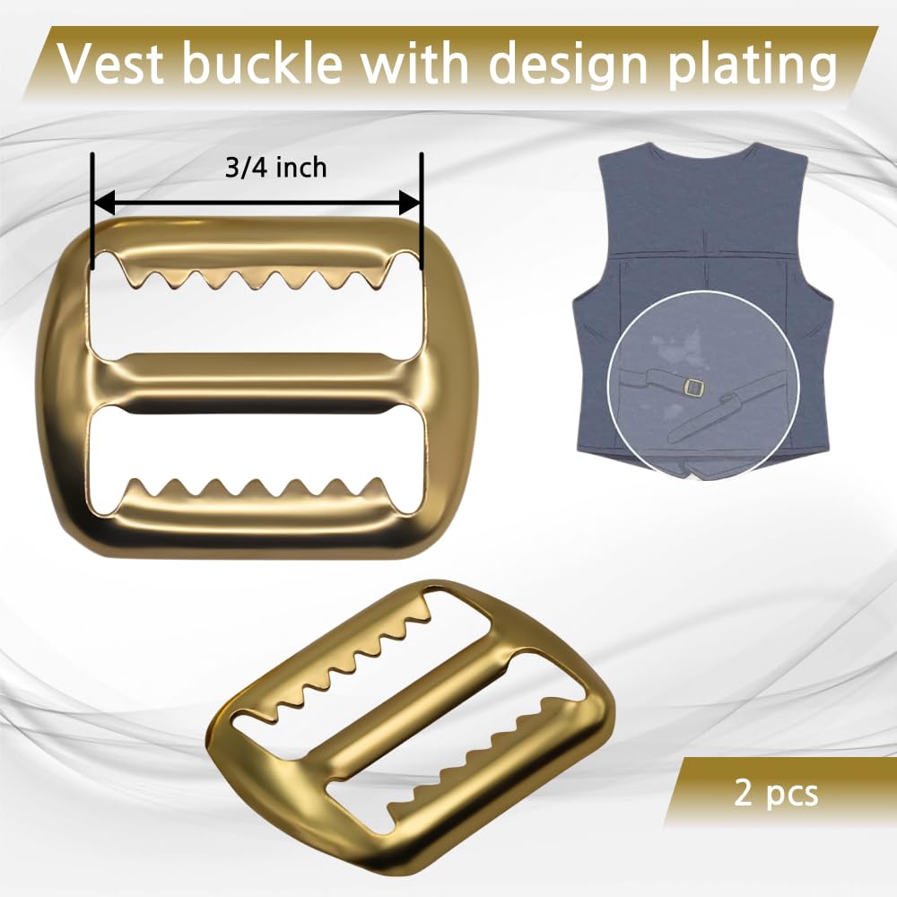 Amazon.com: Lakesstory 2 pcs Vest Buckle Gold Slide Fastener