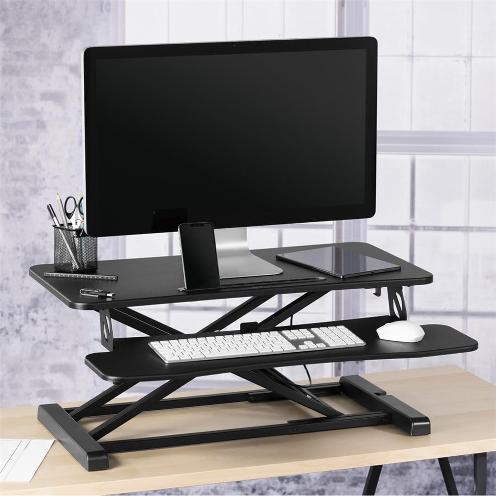 Hama Réhausseur de Bureau Ajustable en Hauteur, 80 x 40 cm, Noir