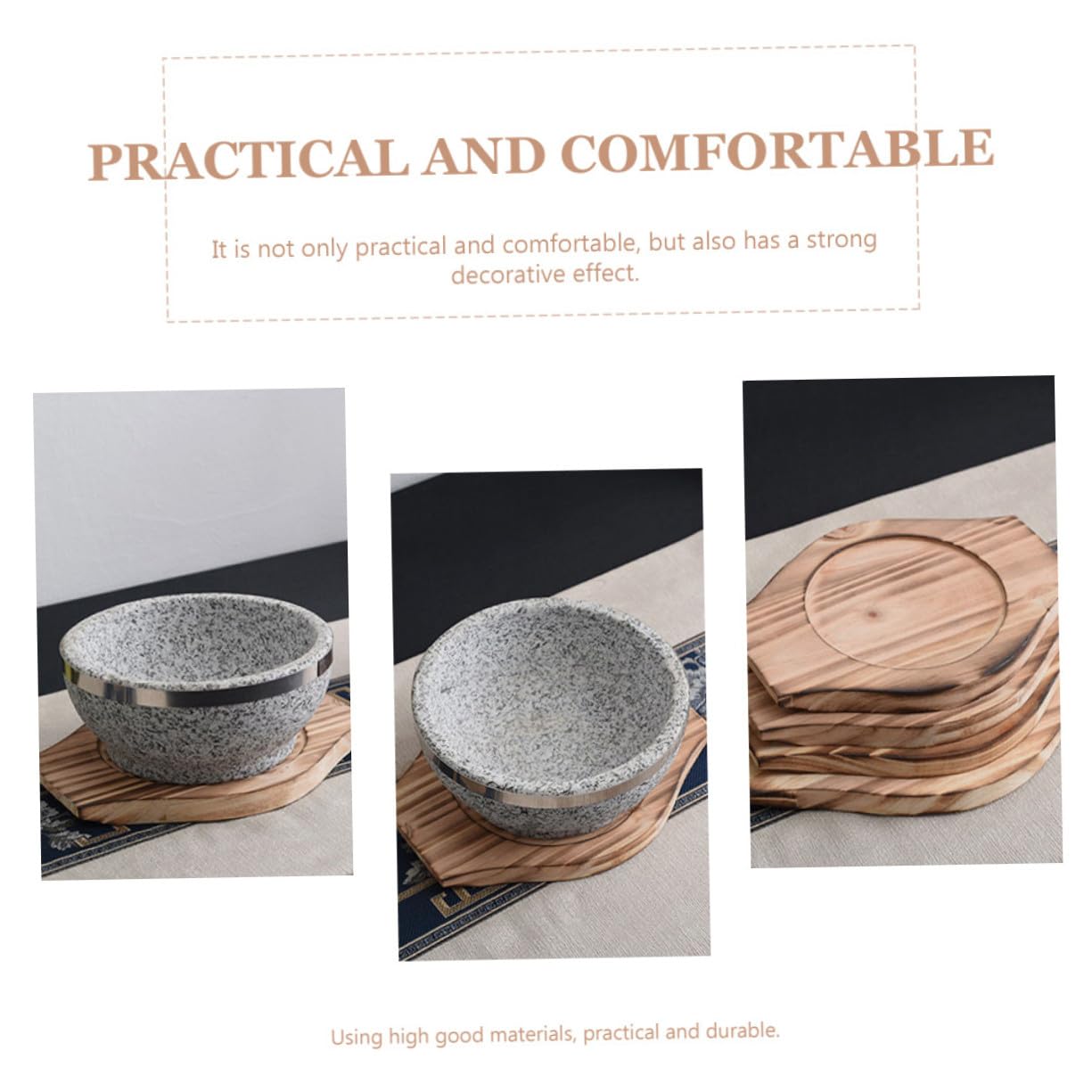 VICASKY 10 Stück Holz Casserole Matte Multifunktionaler Topfuntersetzer mit Rutschfester Stabiler Basis Vielseitig als Servierplatte für Speisen Obst und Snacks Langlebiges Küchenzubehör