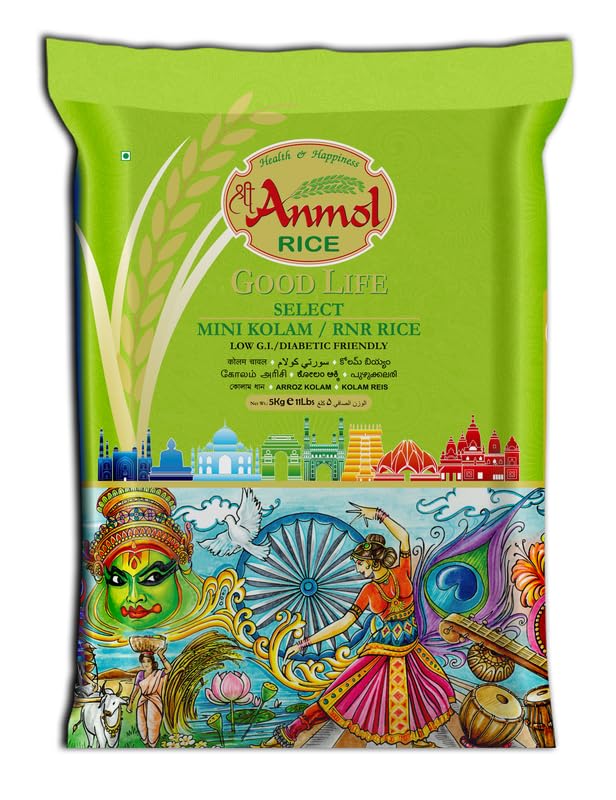 ANMOL GOOD LIFE Premium BOPP Bag Select Mini Kolam/RNR Rice 5KG - Diabetic Friendly, Low GI < 51.5, High Nutritional Value, Hygienically Processed, Fluffy Non-Sticky Grains-image-6
