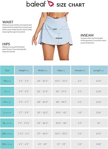 Miniatura 7 de BALEAF Falda de natación para mujer, de cintura alta, plisada, con forro tipo bóxer con bolsillos