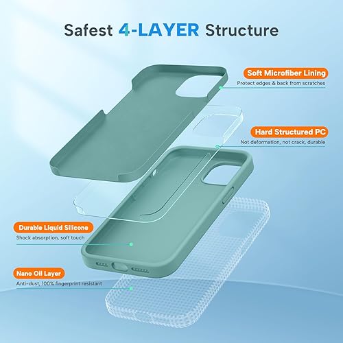 Miniatura 1202 de Miracase - Funda diseñada para iPhone 11 con protector de pantalla, funda de goma de silicona líquida, protección total contra caídas y a prueba