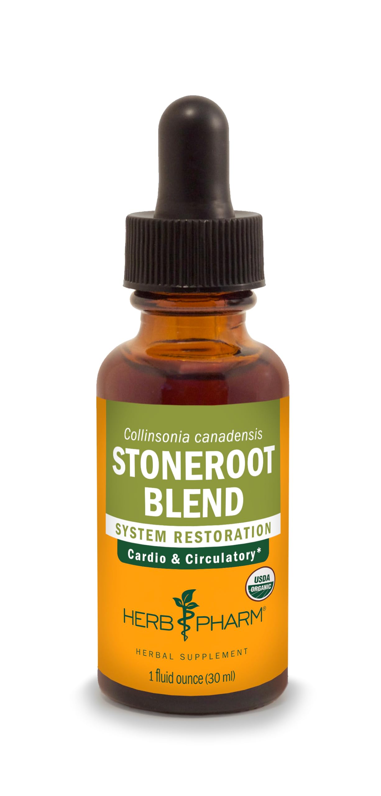 Herb Pharm Extrato líquido de Stoneroot orgânico certificado, Collinsonia canadensis, 30 mL