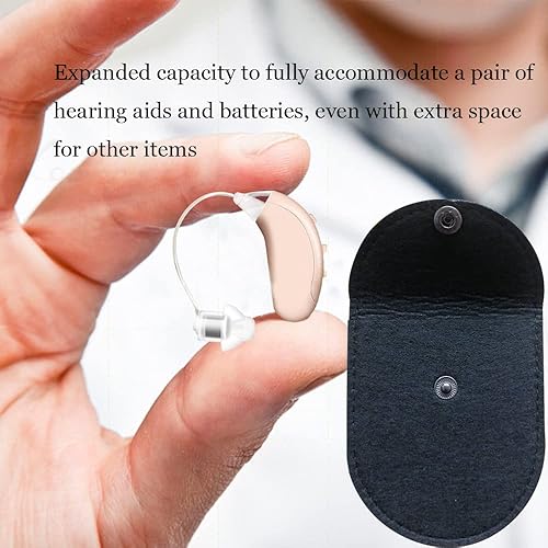 Miniatura 4 de 10 bolsas para audífonos, bolsa de transporte para audífonos, para llevar joyas y cambiar durante el viaje (negro)