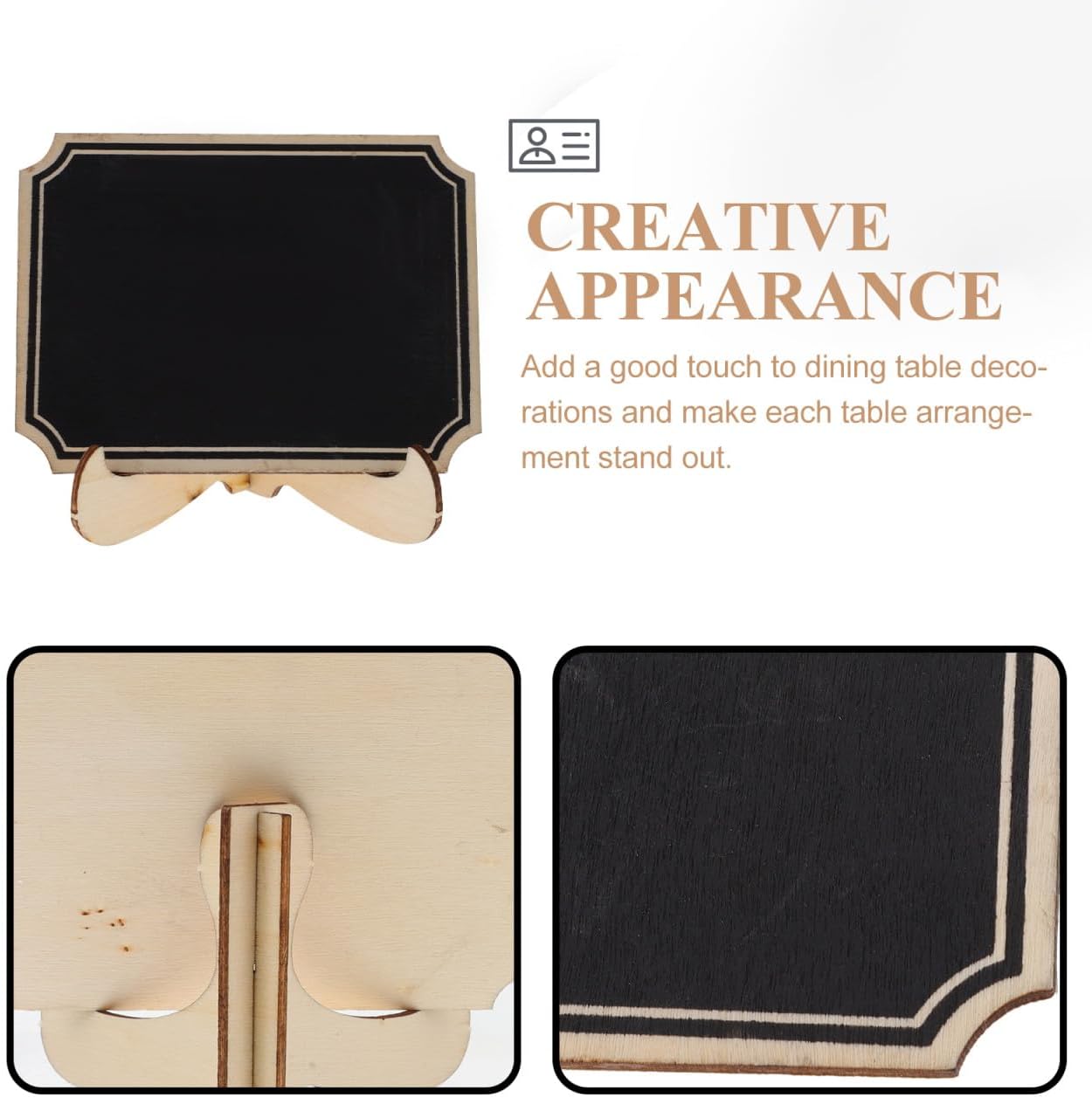20pcs Small Chalkboard Signs Decorative Wooden Chalkboards Mini Blackboard Message Boards with Rounded Corners for Home Kitchen Restaurant Display and Memo