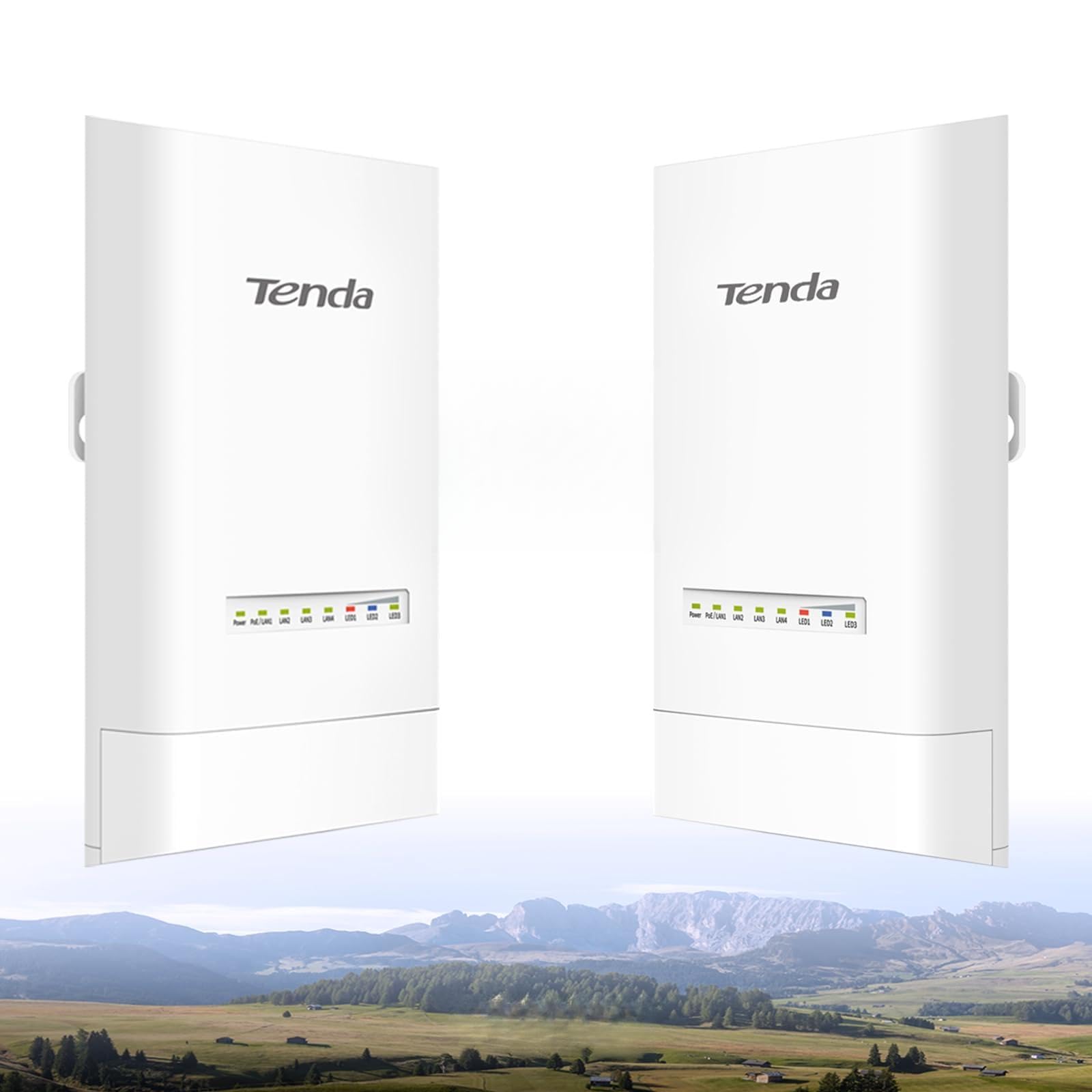 Tenda OS3 Wireless Bridge,5km+ PtP Point to Point Wireless Bridge Outdoor,5.8GHz AC867 CPE (2 Pack),12dBi Antennas,4 Fast Ethernet LAN Ports,Passive