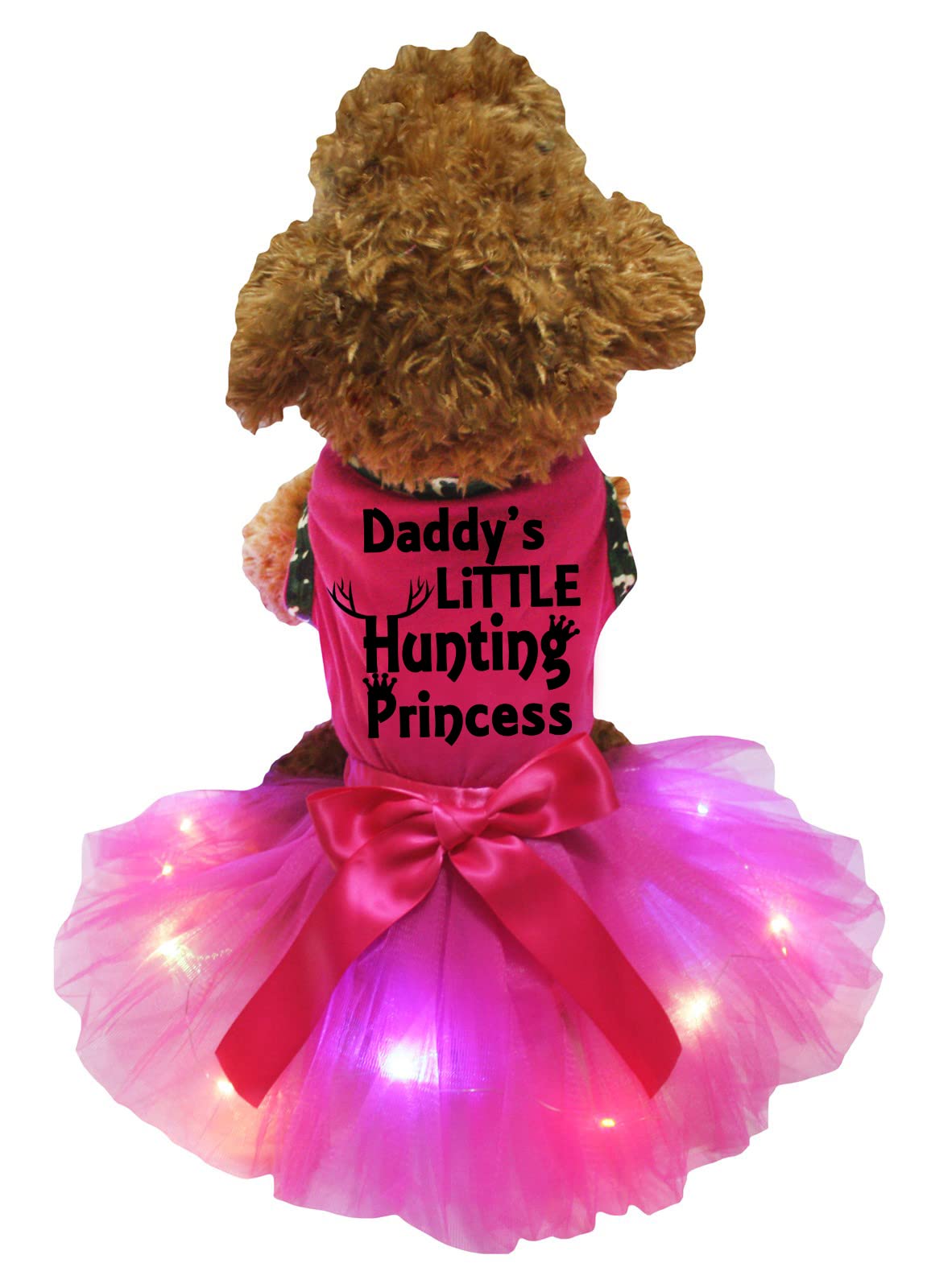 Robe rose vif pour chien avec LED vêtement lumineux de taille S haute visibilité