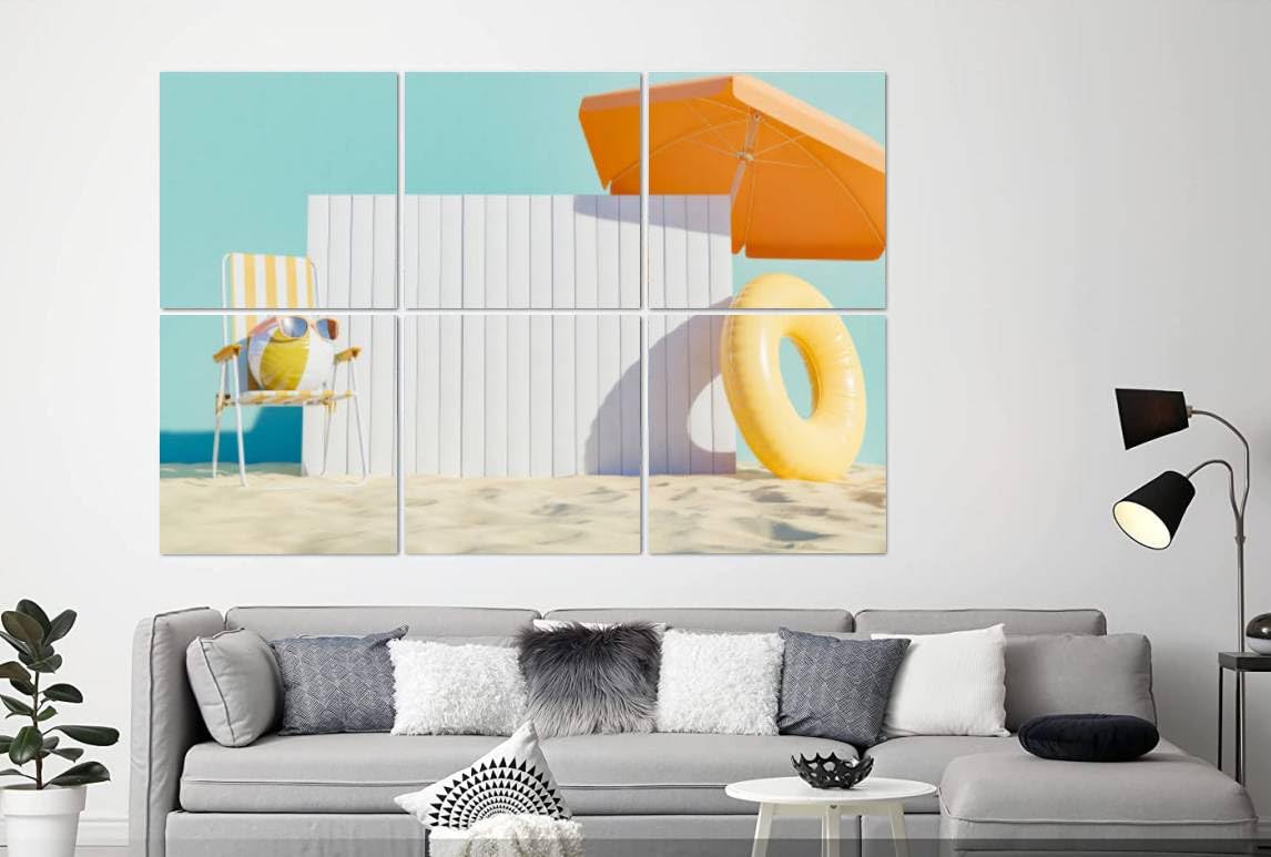 6 Pack Art Acoustic Panels With Cannon Beach Design – 72x48 Inch Self-Adhesive Sound Absorbing Wall Panels For Home Office & Studio