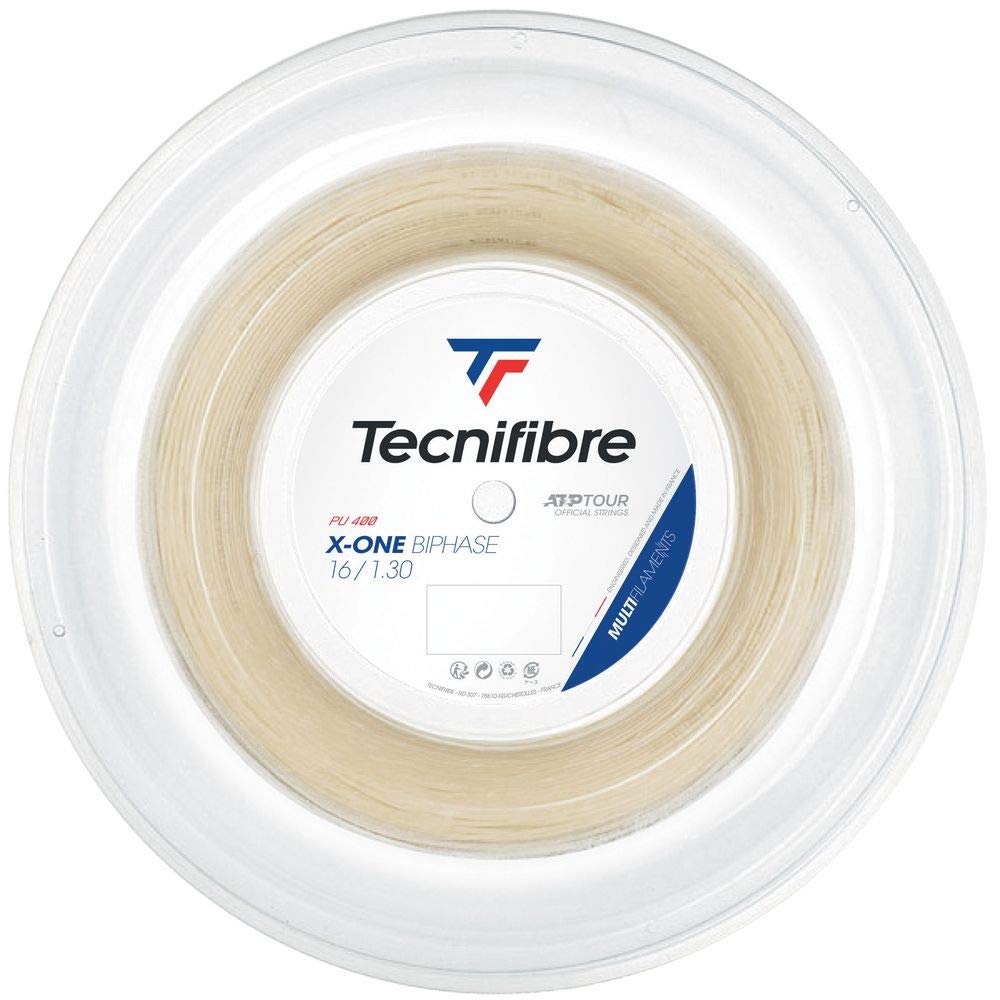 Tecnifibre Bobine 200 M-X-One BIPHASE - Cuerda de Tenis para Adulto, Natural, 1,30/200 m
