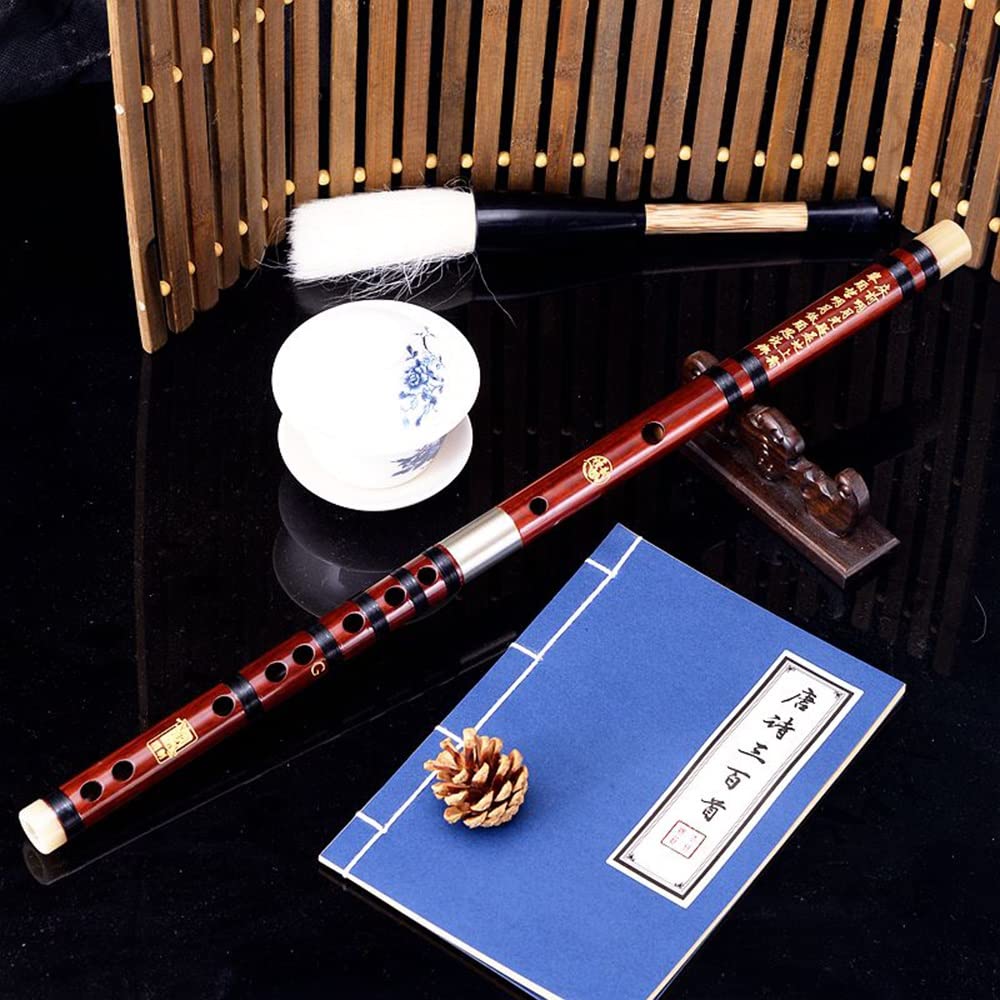 Dizi Chinese Bamboo Transverse Flau Fife - C d e f g Tune refinada Professional Performance Mahogany Flaute Red Rosewood Flauta(G)
