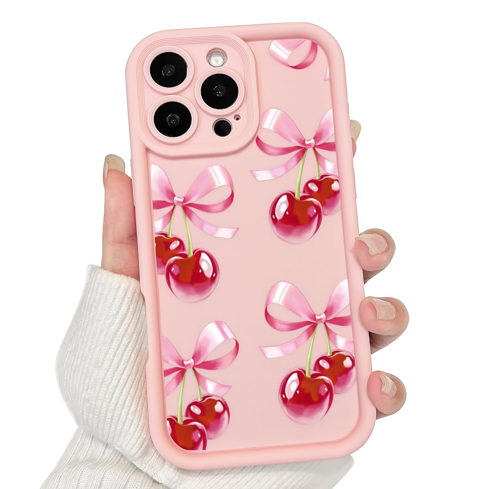 Lovmooful Compatible for iPhone 16 Pro Max Case Cute Aesthetic Bowknot Ribbon with Pink Design for Girls Women Soft TPU Shockproof Protective Girly