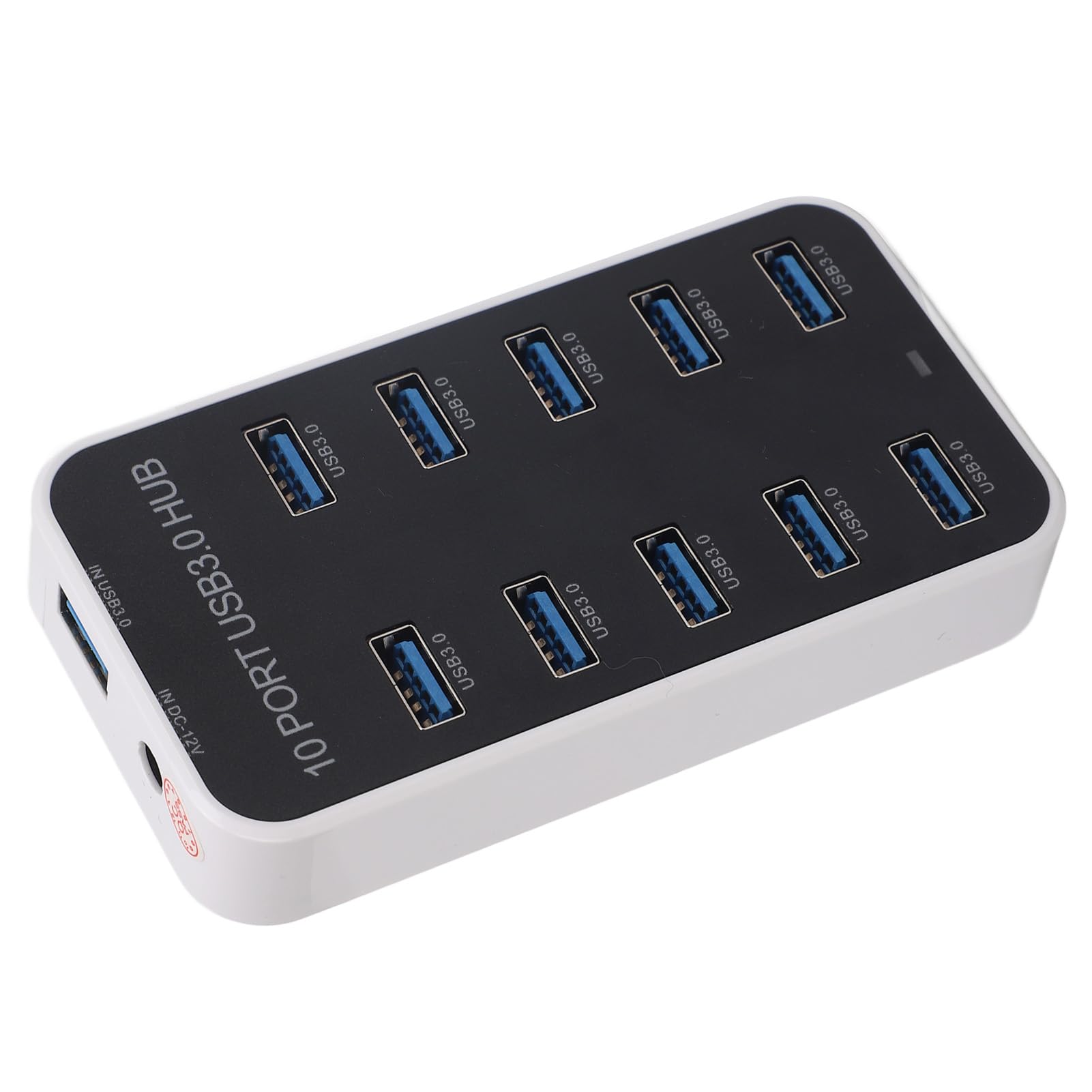 Data Hub Splitter 10 Ports USB 3.0 Szybka transmisja danych Docking Station z portem zasilającym DC12V24V dla laptopowej konsoli do gier Solidne Materiał PC ABS