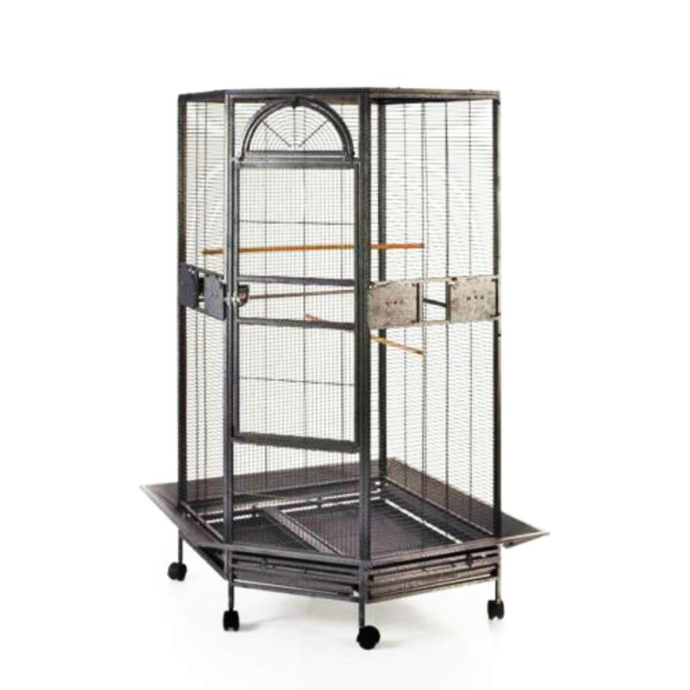 Seny Corner Bird Cage for Cockatiel Parakeet Black and White New (Black)