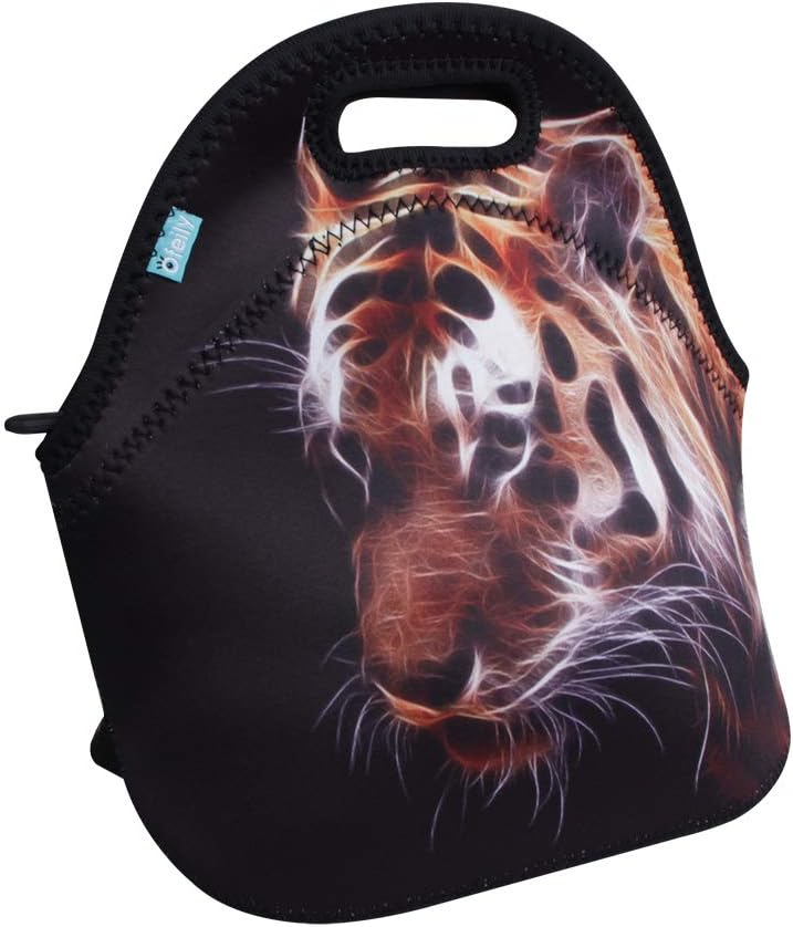 Lunch Tote, OFEILY Lunch boxes Lunch bags with Fine Neoprene Material Waterproof Picnic Lunch Bag Mom Bag (Tiger)