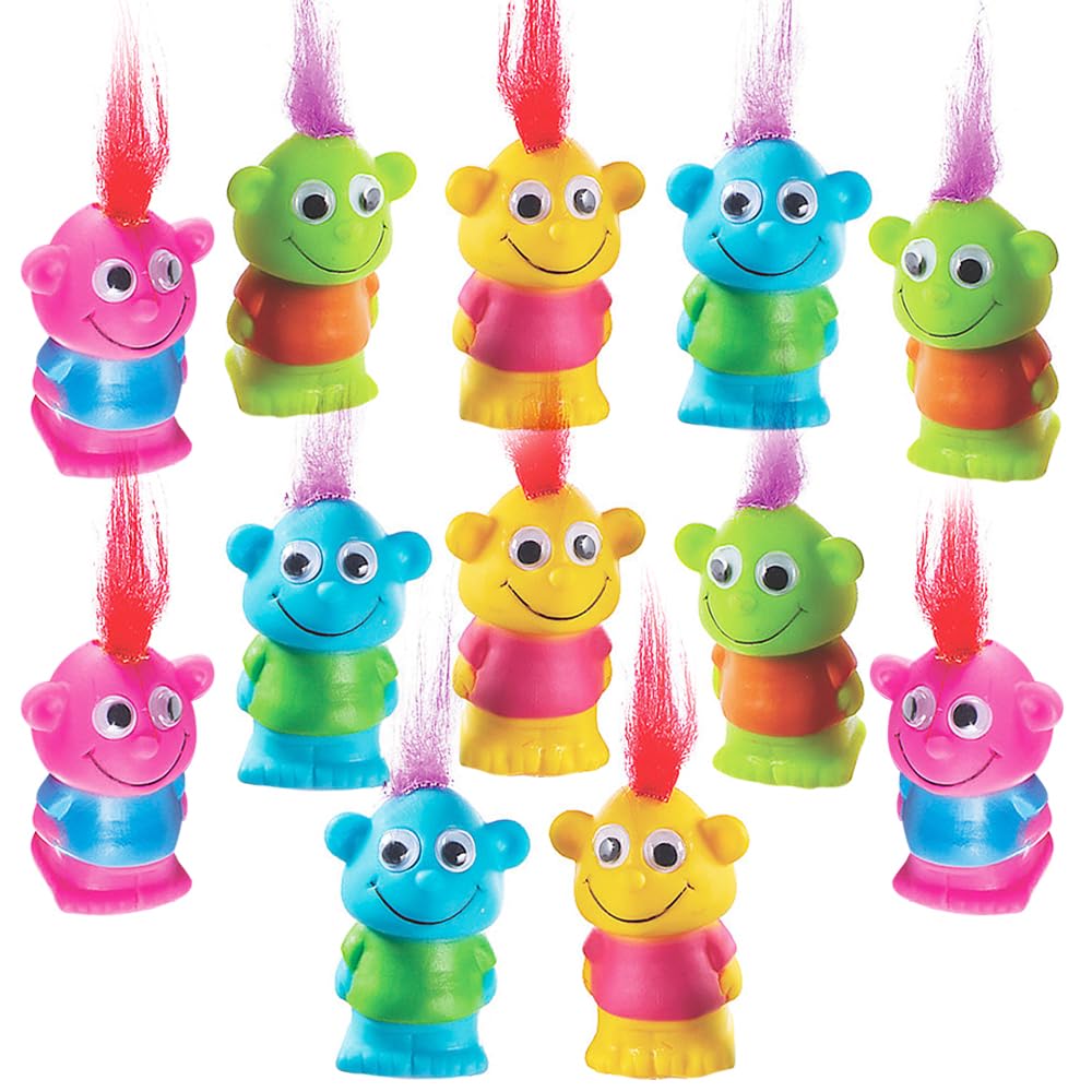 Crazy Hair Finger Puppet - Toys - 12 Pieces