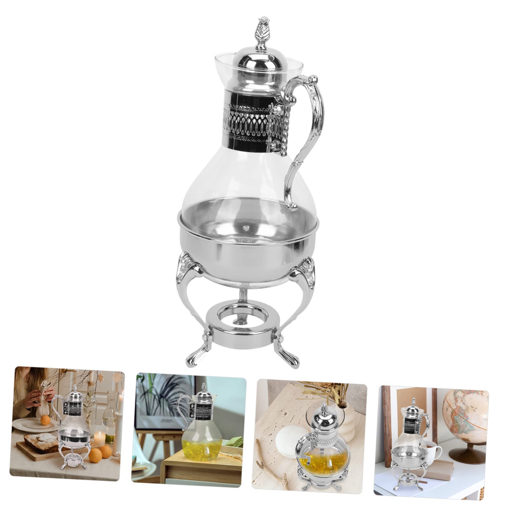 ORFOFE Jarra De Café De Vidrio Templado Asa Ergonómica Cafetera Europea Estilo Vintage Para Hogar y Restaurantes