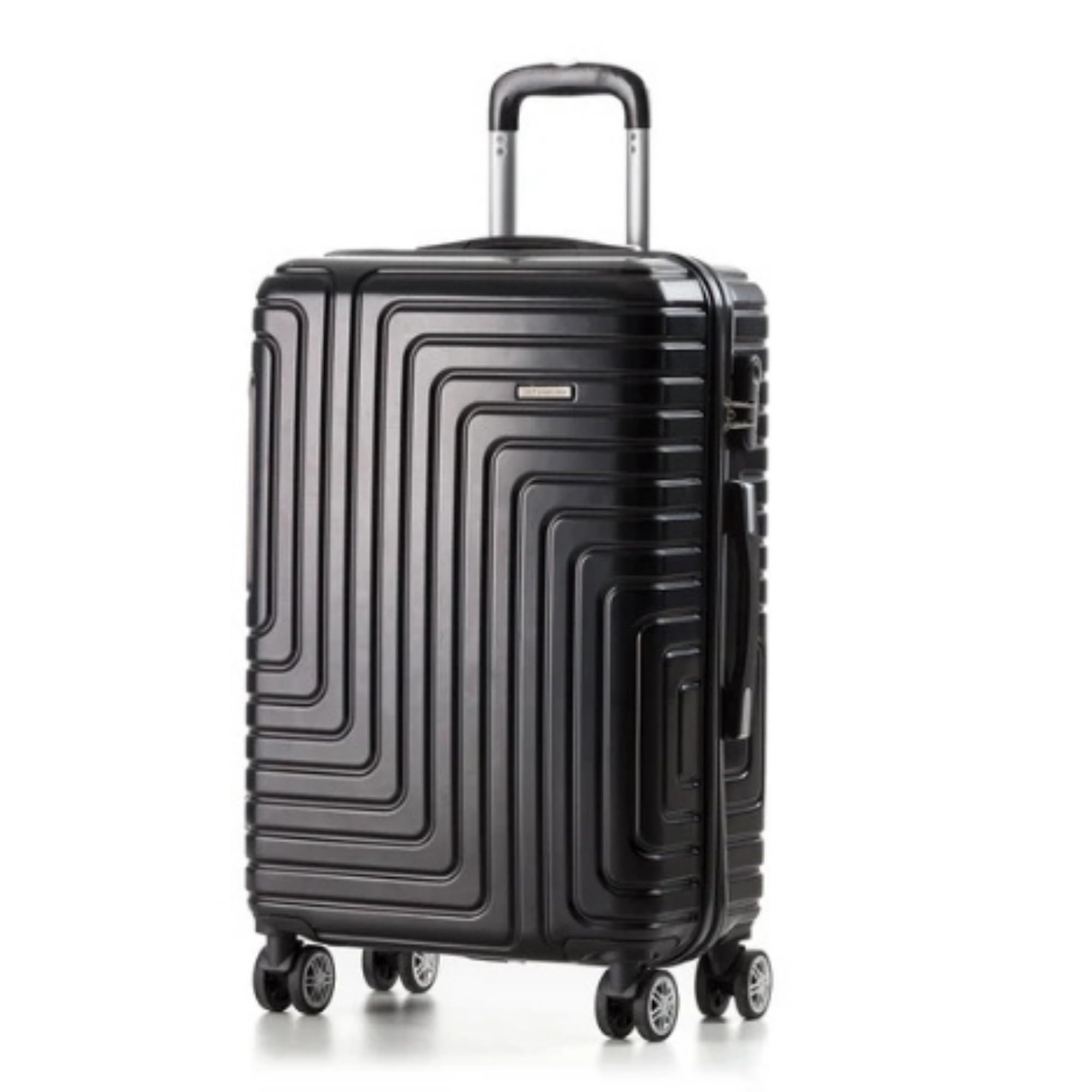 Set di 6 valigie con 4 trolley rigidi a ruote doppie + 2 beauty case, antigraffio antiurto lacci interni tasche con zip valigie da viaggio resistenti leggere da 39 a 55 cm nere eleganti
