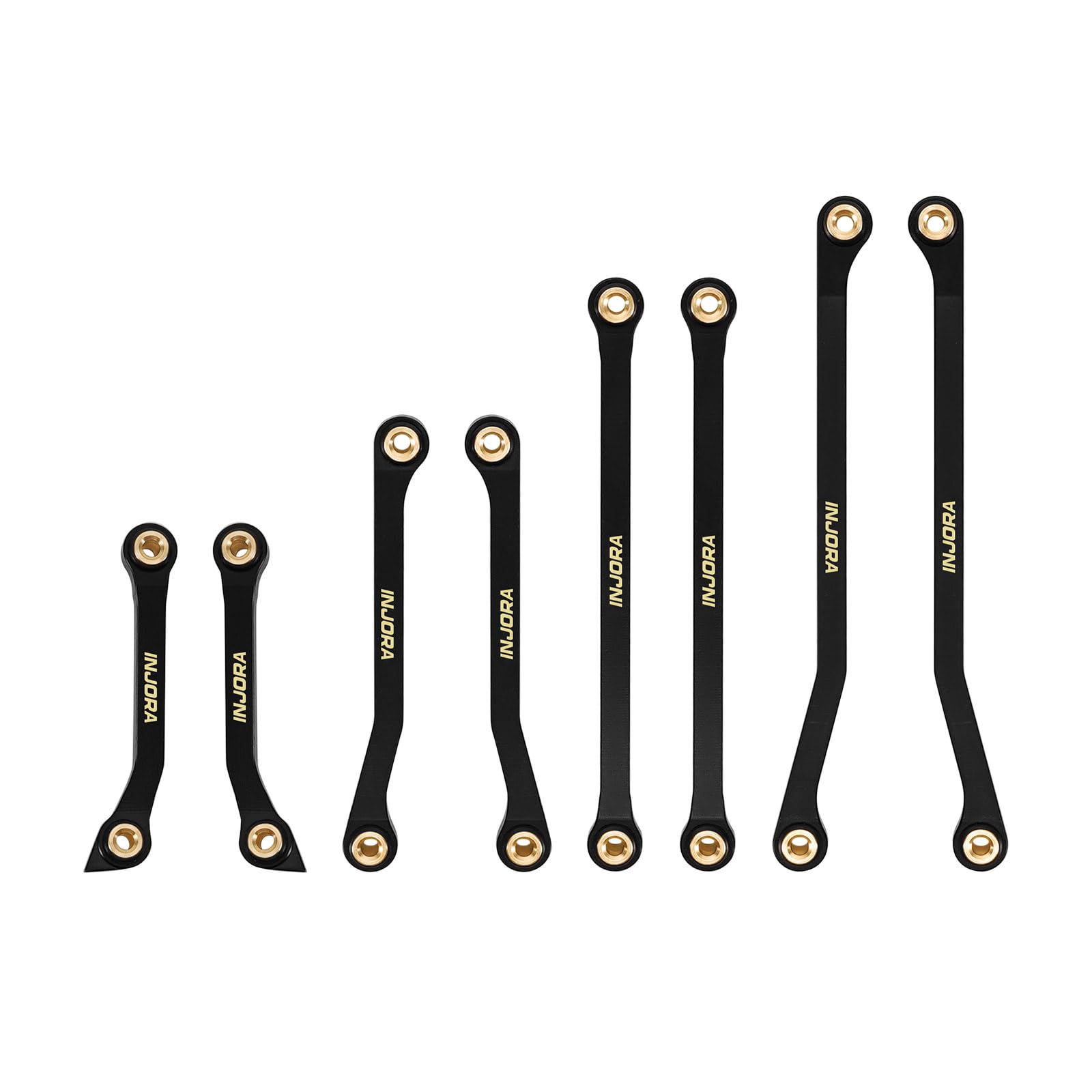 INJORA Collegamenti del telaio in ottone ad alta distanza con rivestimento nero per 1/18 Redcat Ascent-18 APEX