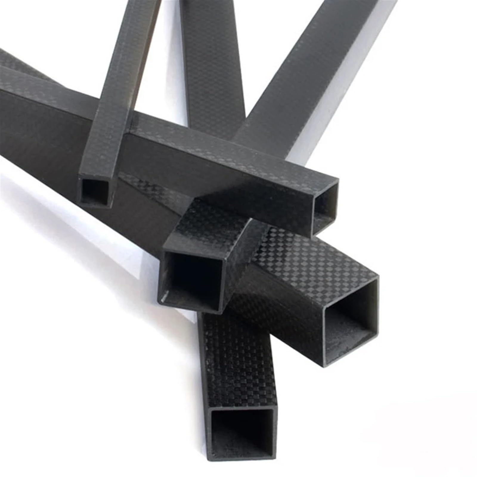 Tubo Cuadrado De Fibra De Carbono Tubo cuadrado de fibra carbono 3K 4 piezas con superficie brillante y alta resistencia, longitud tubo 500 mm(4pcs 10x10x8mm)