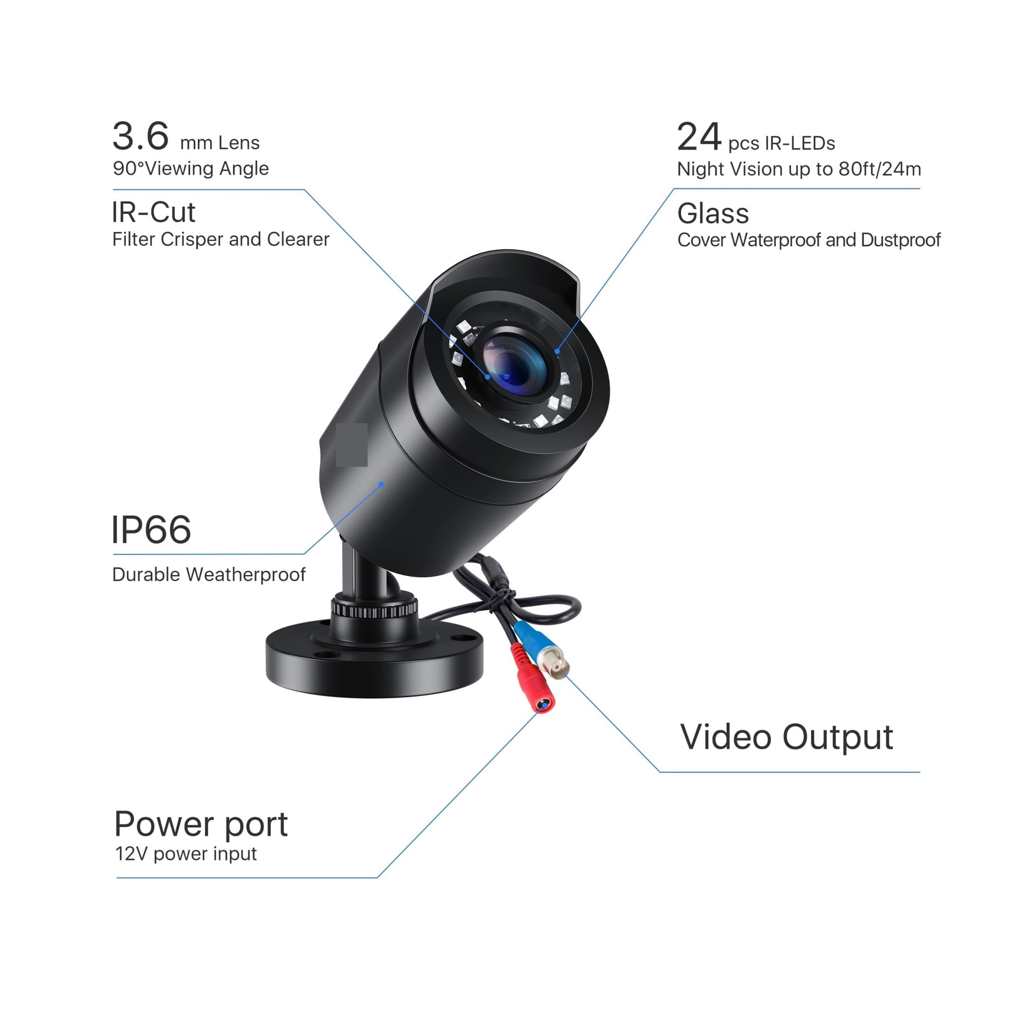 1080P 8CH TVI CCTV System Kamer Bezpieczeństwa Zestaw DVR Na Zewnątrz Kryty Dom Z Wodoodpornym Noktowizorem(2T,4cams White)