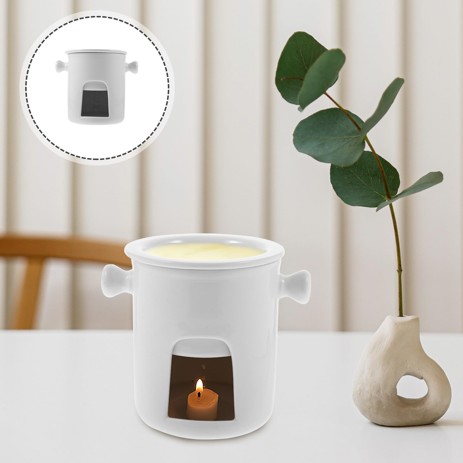 Gadpiparty Keramik Schokoladenfondue Topf, Weiß, Einzigartiges Design