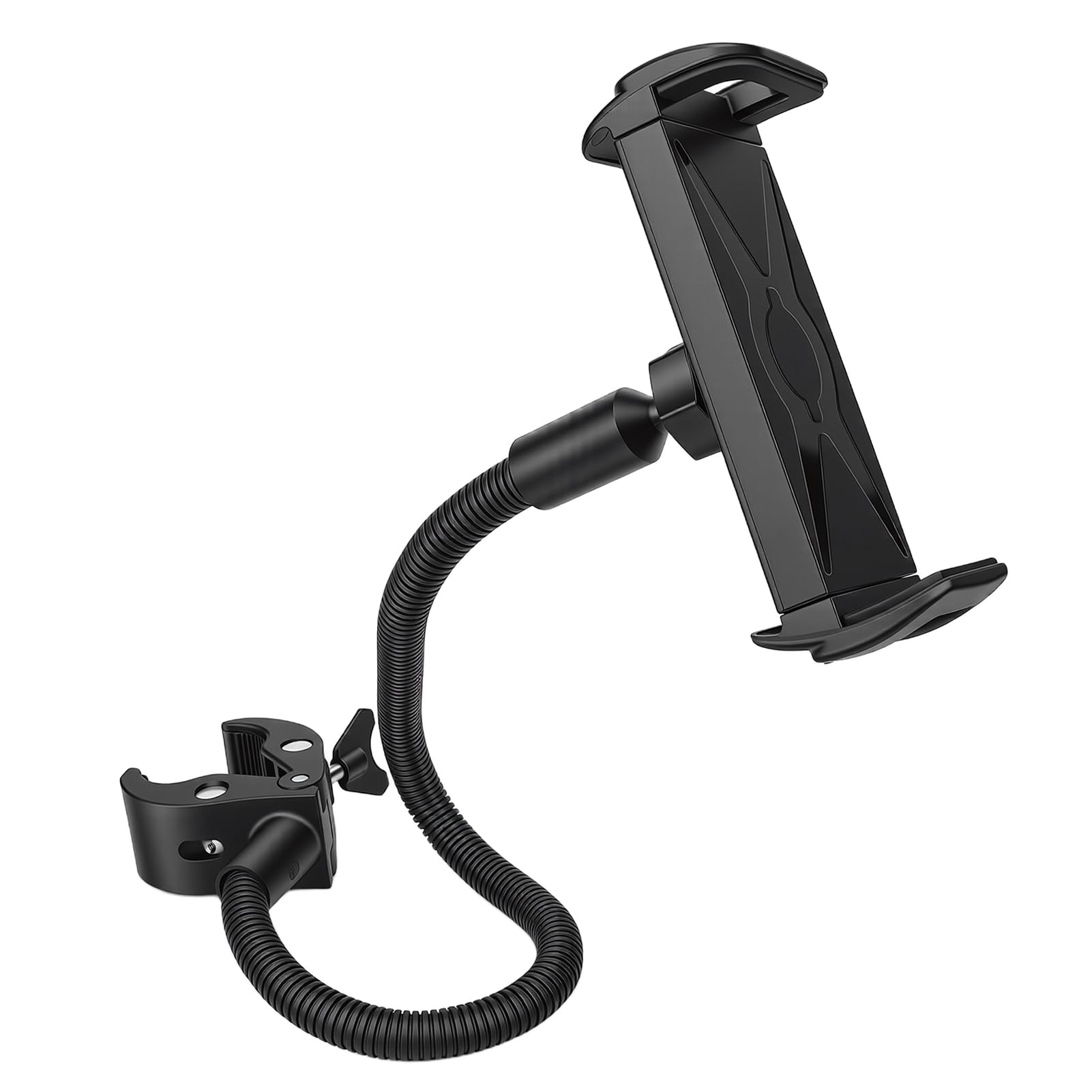Fyearfly Supporto flessibile per smartphone a collo d'oca, supporto stabile e regolabile per braccio per telefono cellulare per passeggino, bici fitness, postazione di lavoro su tapis