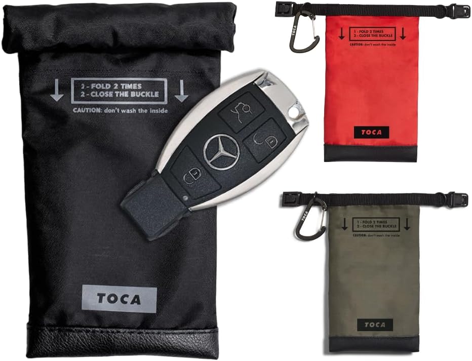 TOCA Key Fob Faraday Protection Pouch for Car Keys, RFID & GPS Signal Blocker, Keyless Car Security Bags & Anti Theft cage Black