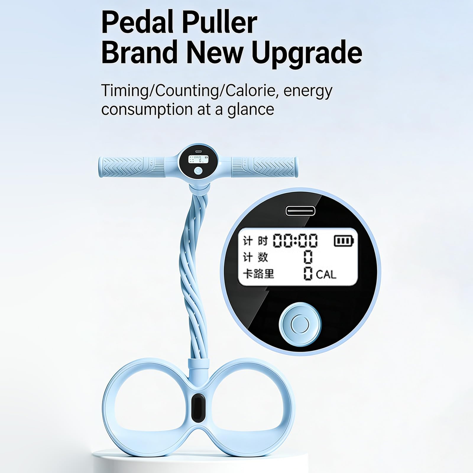 Bandas de resistencia de fitness con contador digital, banda elástica de 6 tubos para entrenamiento de cuerpo completo y entrenamiento muscular, cuerda tensora multifunción