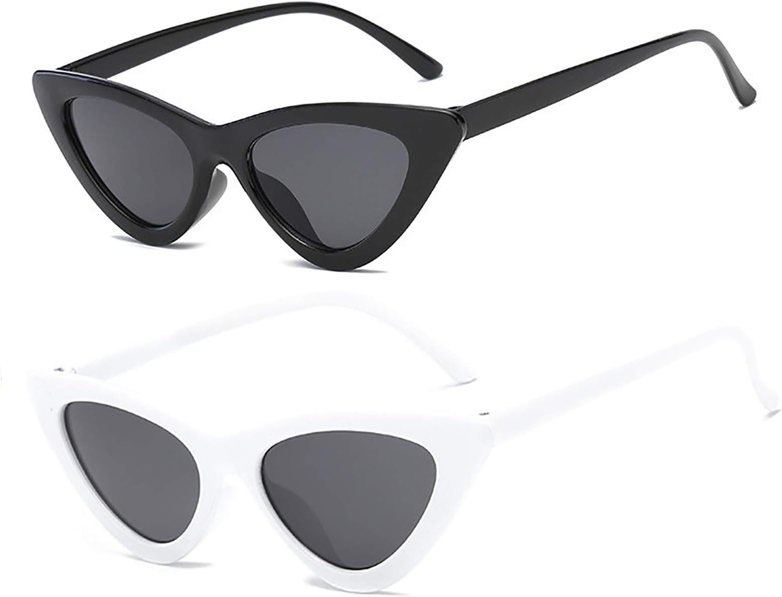 Retro Vintage Narrow Cat Eye Sunglasses for Women Clout Goggles Plastic Frame