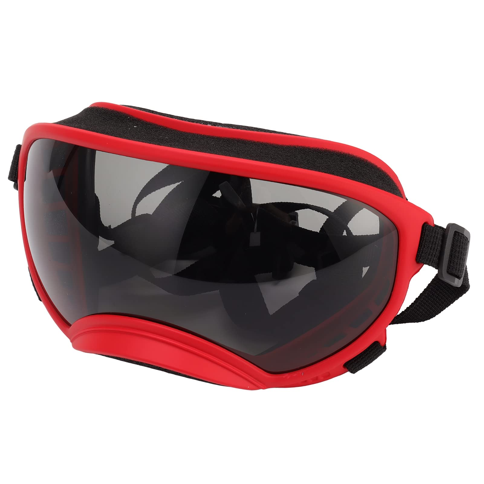Luqeeg Hundebrille - UV Schutz Hundesonnenbrille - Augenschutzbrille für Große Rassen - Winddicht & Staubdicht (Roter Rahmen und Schwarze Schutzbrille)