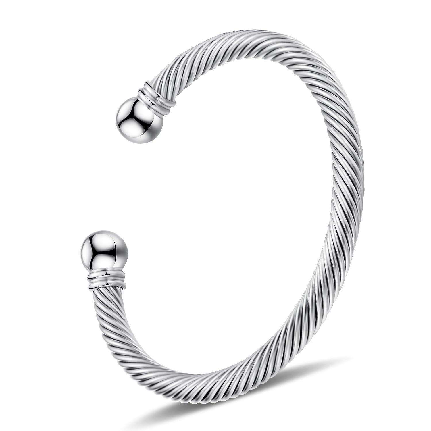 Stainless Steel Twisted Cable Wire Bracelets Adjustable Open Cuff Bangle Bracelet Vintage Jewelry Gift for Women