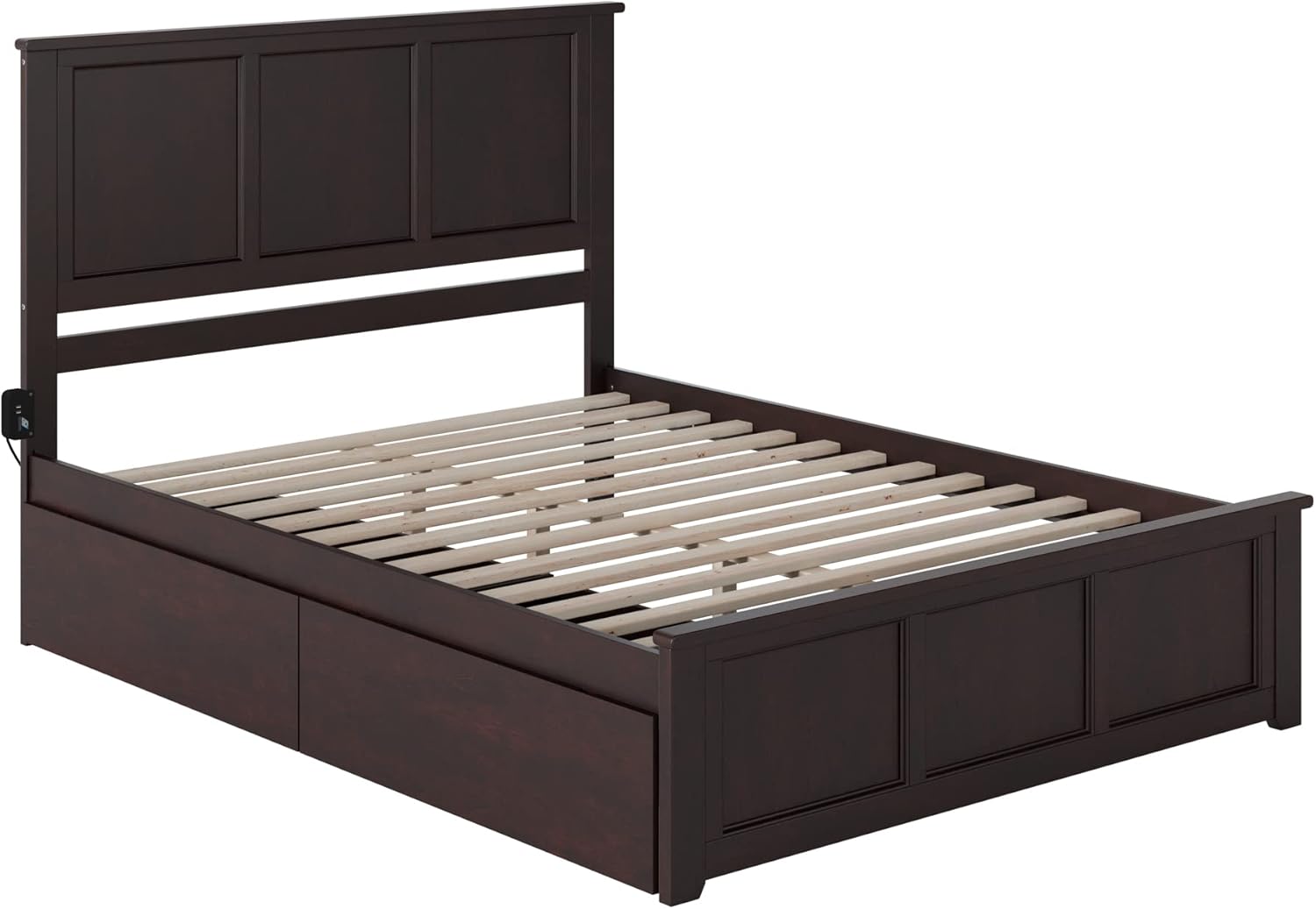 Atlantic Furniture AR8646111 Madison Platform Bed with Matching Foot Board and 2 Urban Bed Drawers, Queen, Espresso Atlantic Furniture AR8646111 Madison Platform Bed with Matching Foot Board and 2 Urban Bed Drawers, Queen, Espresso