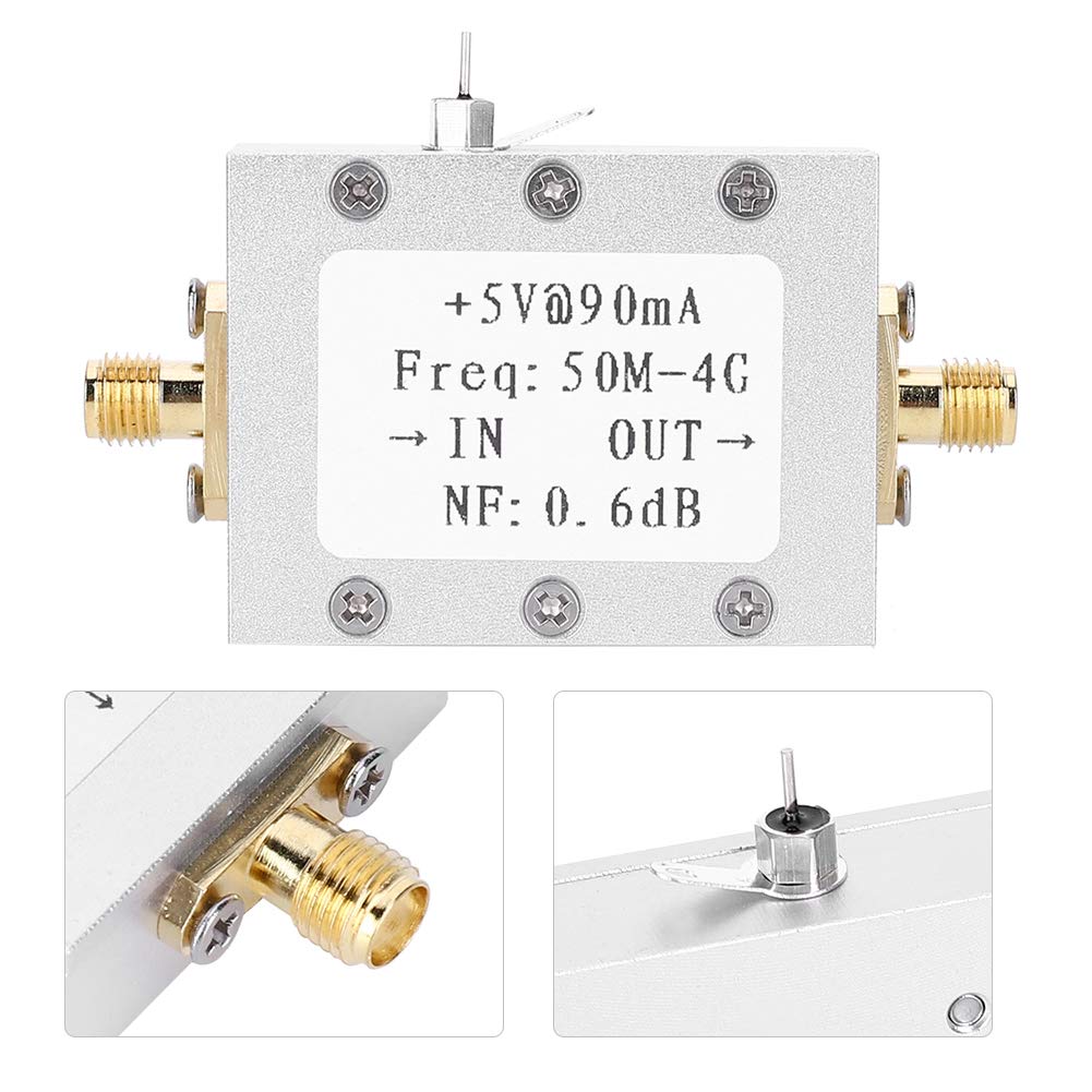 Pilipane Amplificador De Bajo Ruido, Preamplificador De Frecuencia Intermedia De Alta Frecuencia LNA 50M-4GHz, para Radioaficionado con Ganancia De 0.6dB NF Y 19dB