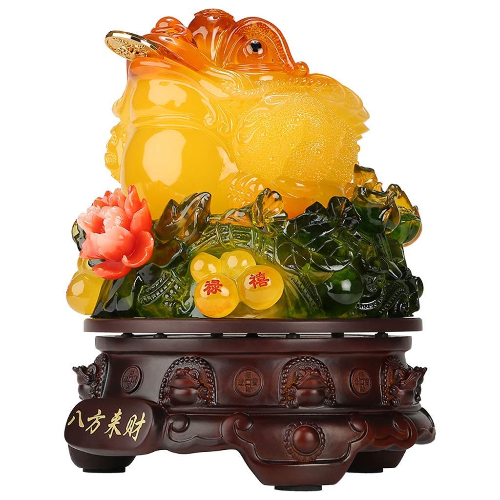 Feng Shui Ornament Feng Shui Money Lucky Fortune Oriental Chinese Wealth Frog Frog Toad Coin Decor Lucky Decoration Gifts Tabletop Ornaments (Size : L)