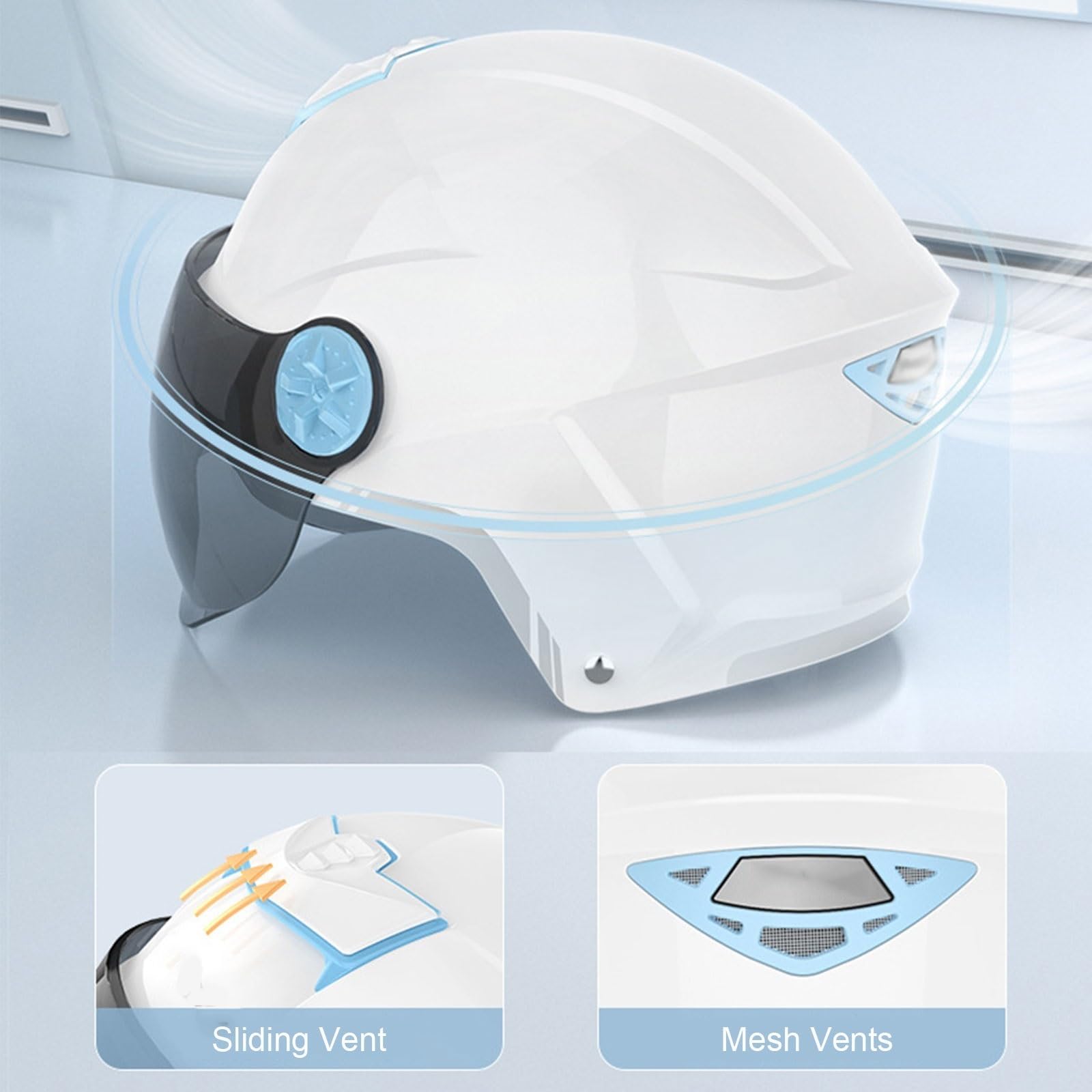 Myleisure Motorcycle Open Face Helmet DOT Certified 3/4 Half Helmet With Sun Visor For Unisex-Adult Dirt Bike Helmet Men & Women Motorcycle Helmet