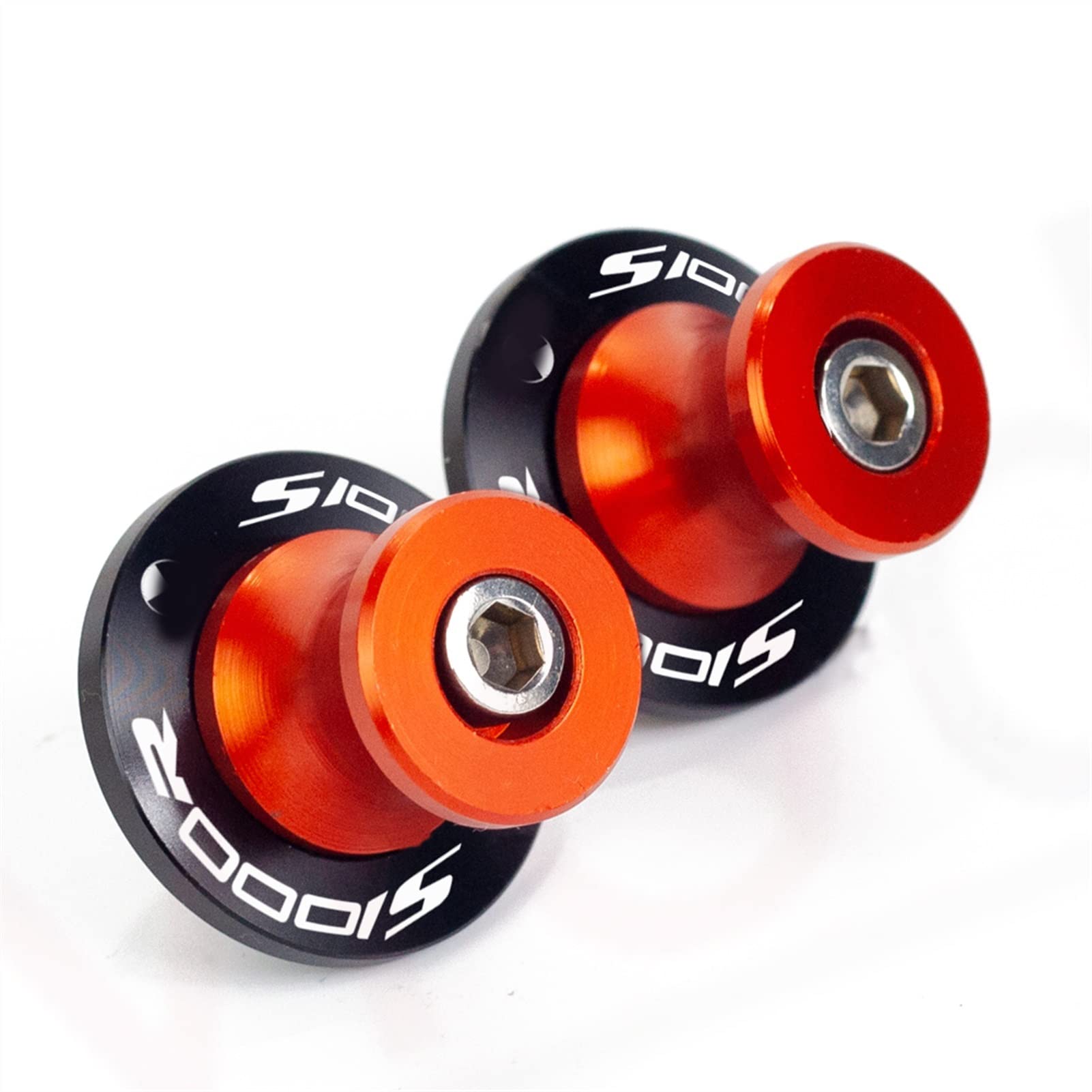 Curseur bras oscillant M8 pour sécuriser le béquillage de BMW S1000R orange