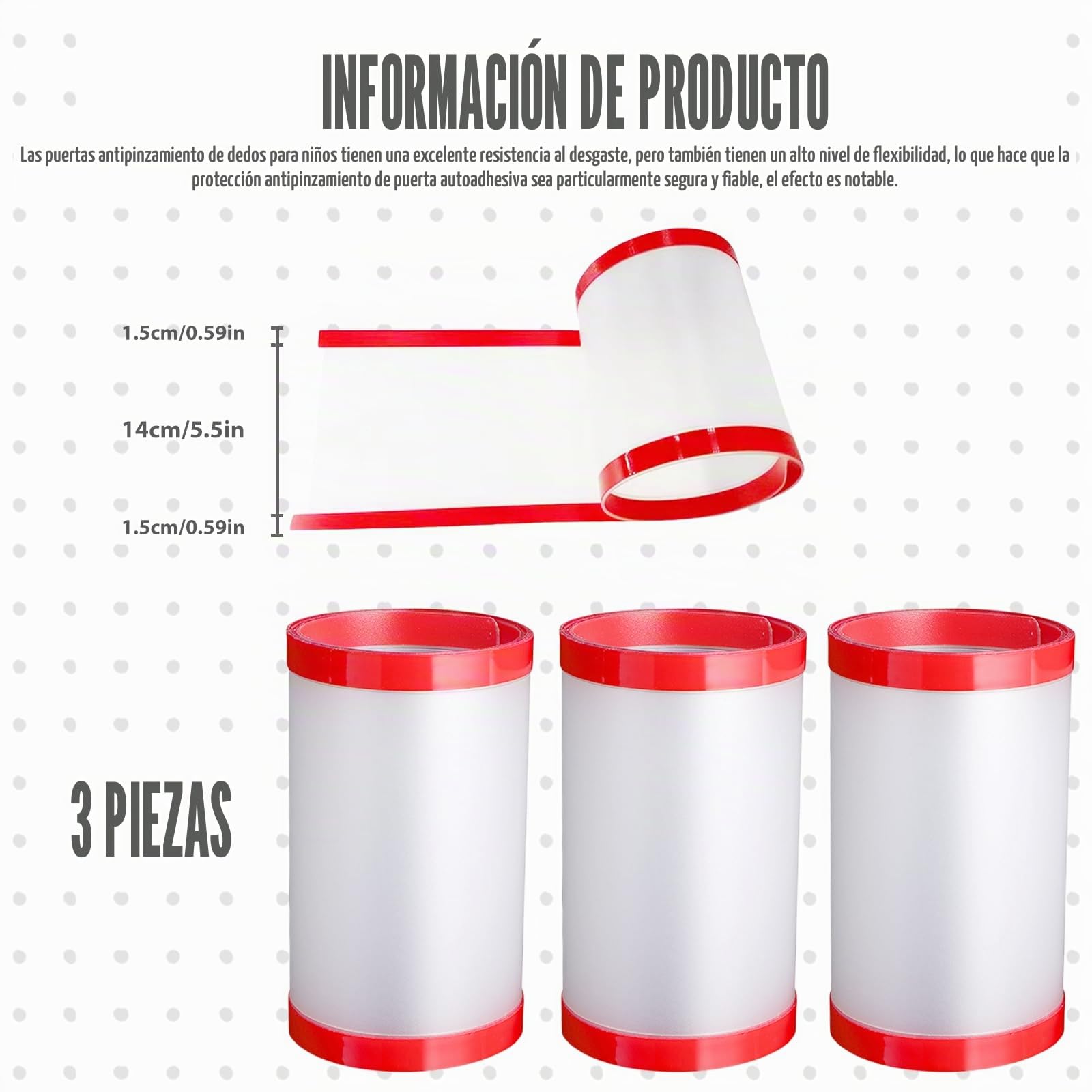Protector de Dedos para Puerta para Niños: 3 Rollos de Protector de Clip para Dedos de Puerta Autoadhesivo, Protector de Clip para Dedo de Puerta Transparente Mate, para Guarderías, 120x17cm