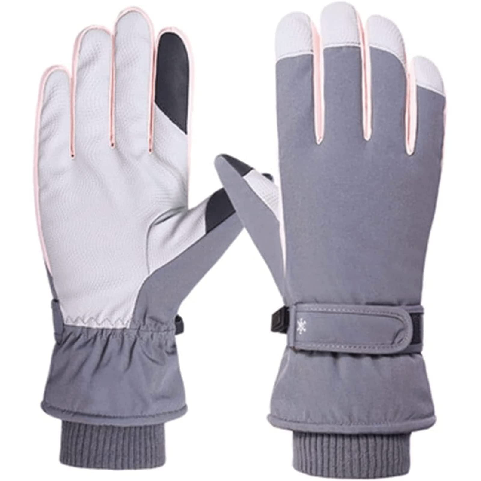Habiba Mitones Guantes de Pantalla táctil, Guantes de Mujer para Hombre para Esquiar, Correr, Ciclismo, Deportes al Aire Libre, Guantes cálidos de Invierno con Dedos completos, Gris Útil