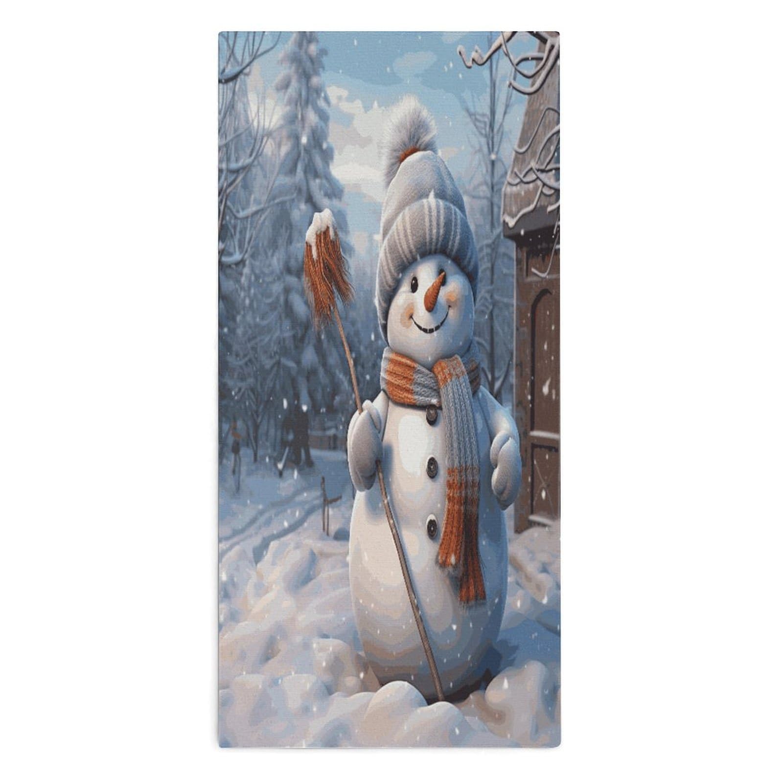 Btcowzrv Style Hardworking Snowman Bath Towel Beach Towels Shower Towel