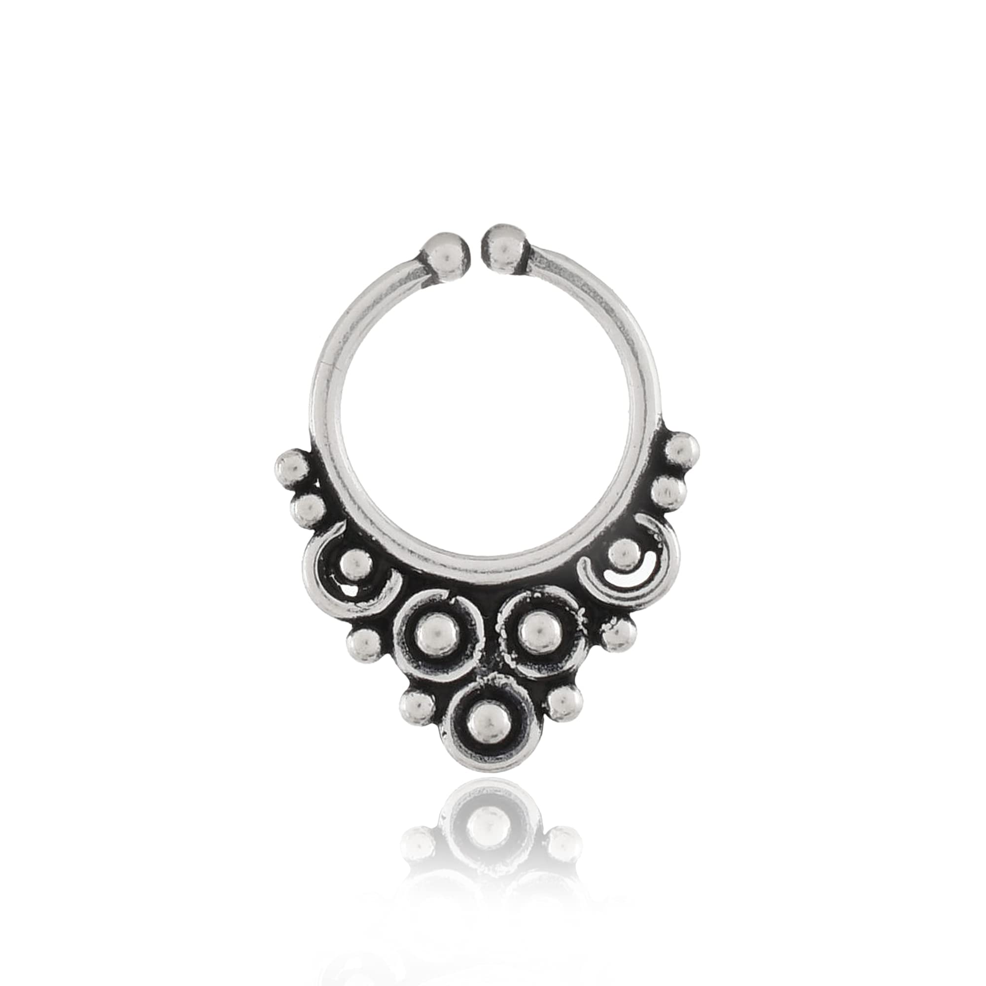 NEMICHAND JEWELS Pure 925 Sterling Silver Septum Nose Rings For Women - Non Pierced nose (SS-NR-06) (B09DZ1918G) Amazon Price History, Amazon Price Tracker