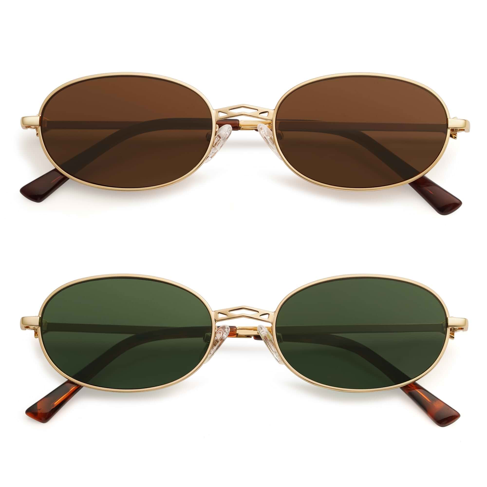 Appassal Retro Oval Sunglasses Women AP3662 | Trendy 90s Womens Mens Sunglasses Wire Designer Vintage Y2k Driving Sunnies